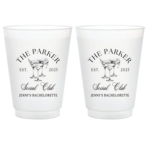 Personalized Social Club Bachelorette Frosted Plastic Cups