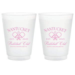 Pickleball Club Bachelorette Frosted Plastic Cups