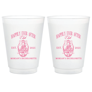 Happily Ever After Club Bachelorette Frosted Plastic Cups