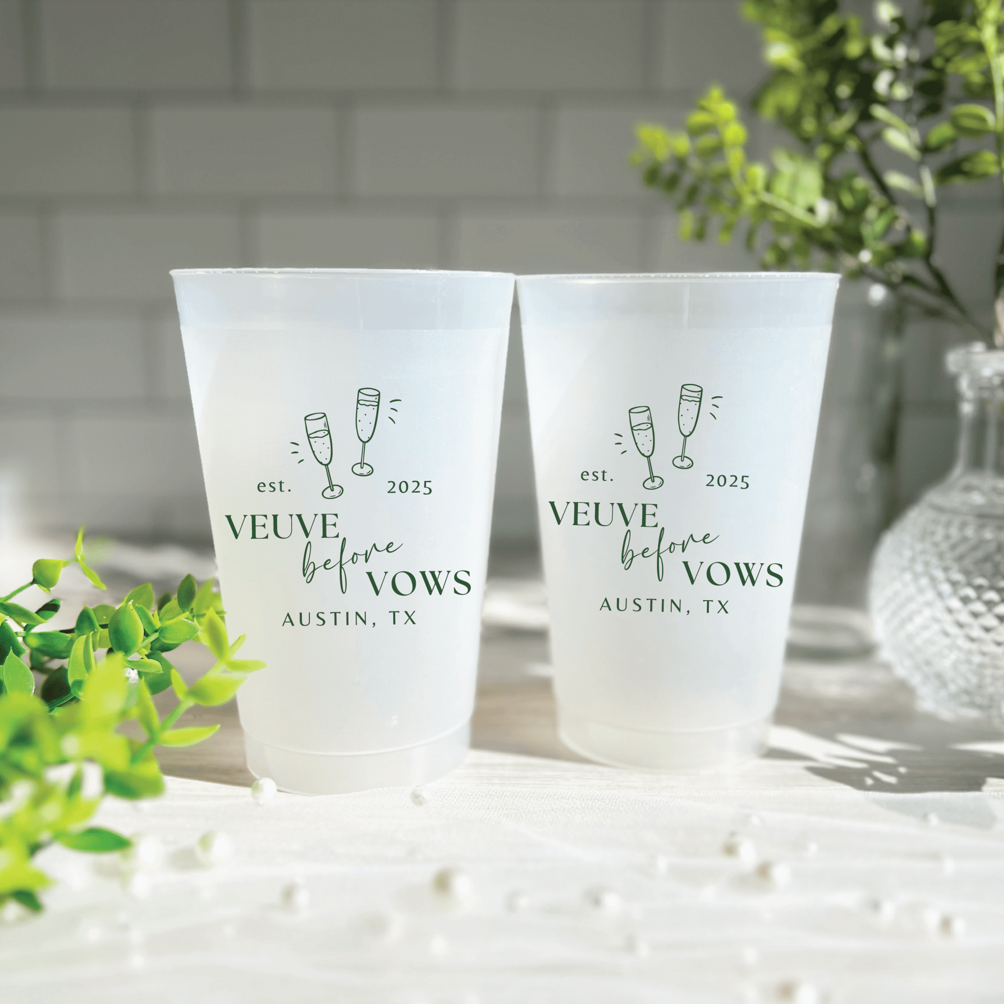 Veuve Before Vows Bachelorette Frosted Plastic Cups - Cup - Frosted