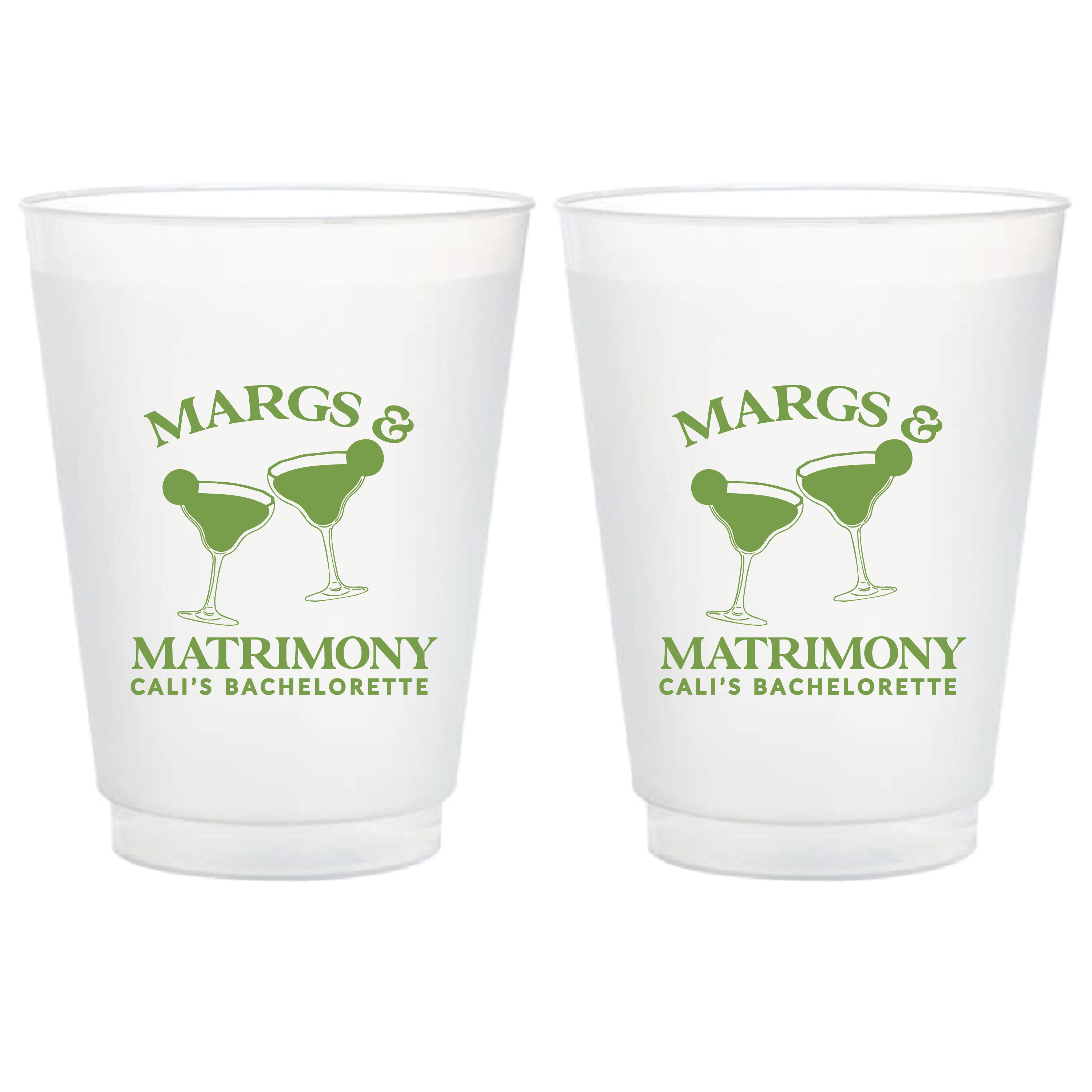 Margs & Matrimony Bachelorette Frosted Plastic Cups - Cup - Frosted