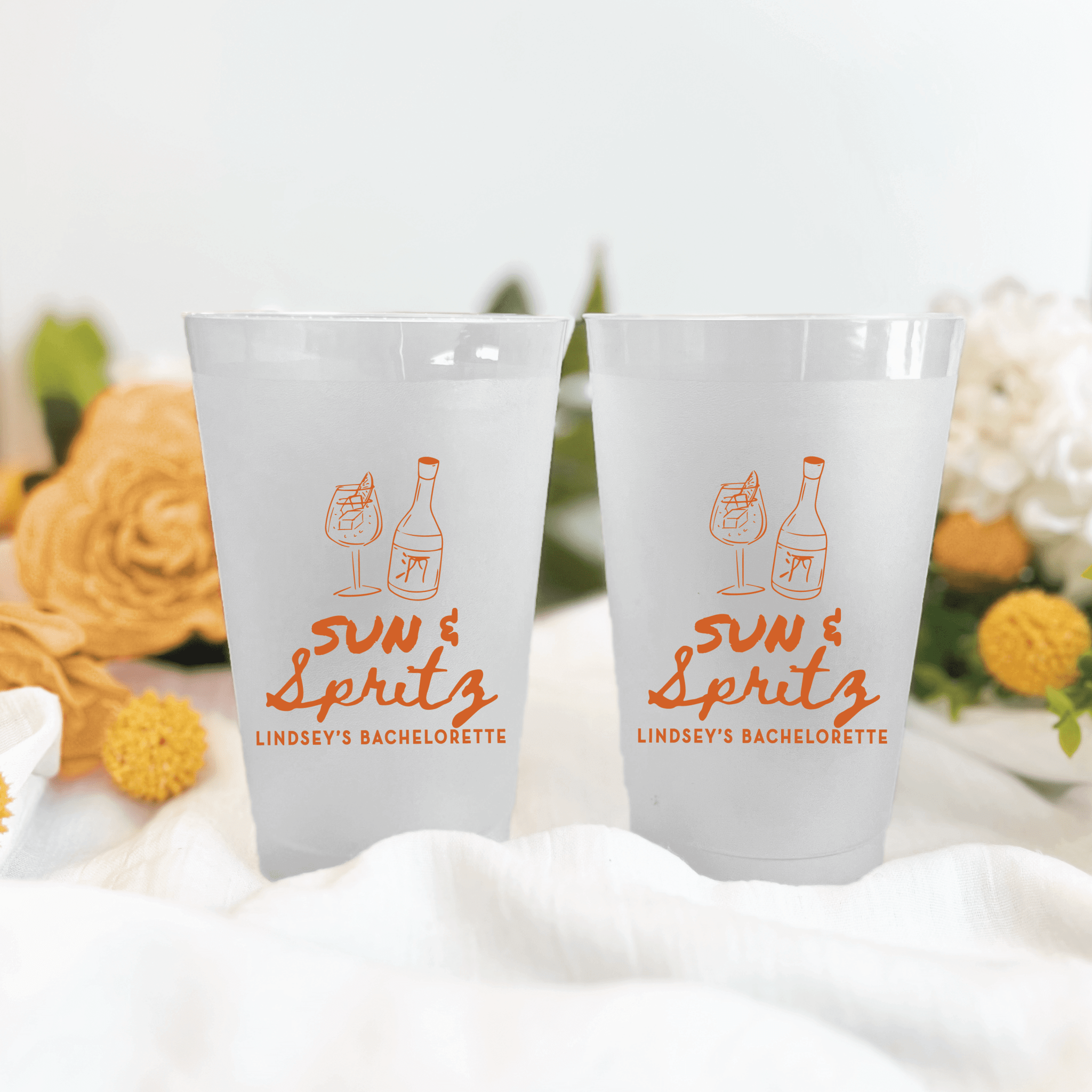 Sun and Spritz Bachelorette Frosted Plastic Cups - Cup - Frosted