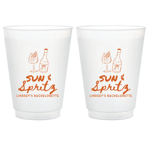 Sun and Spritz Bachelorette Frosted Plastic Cups