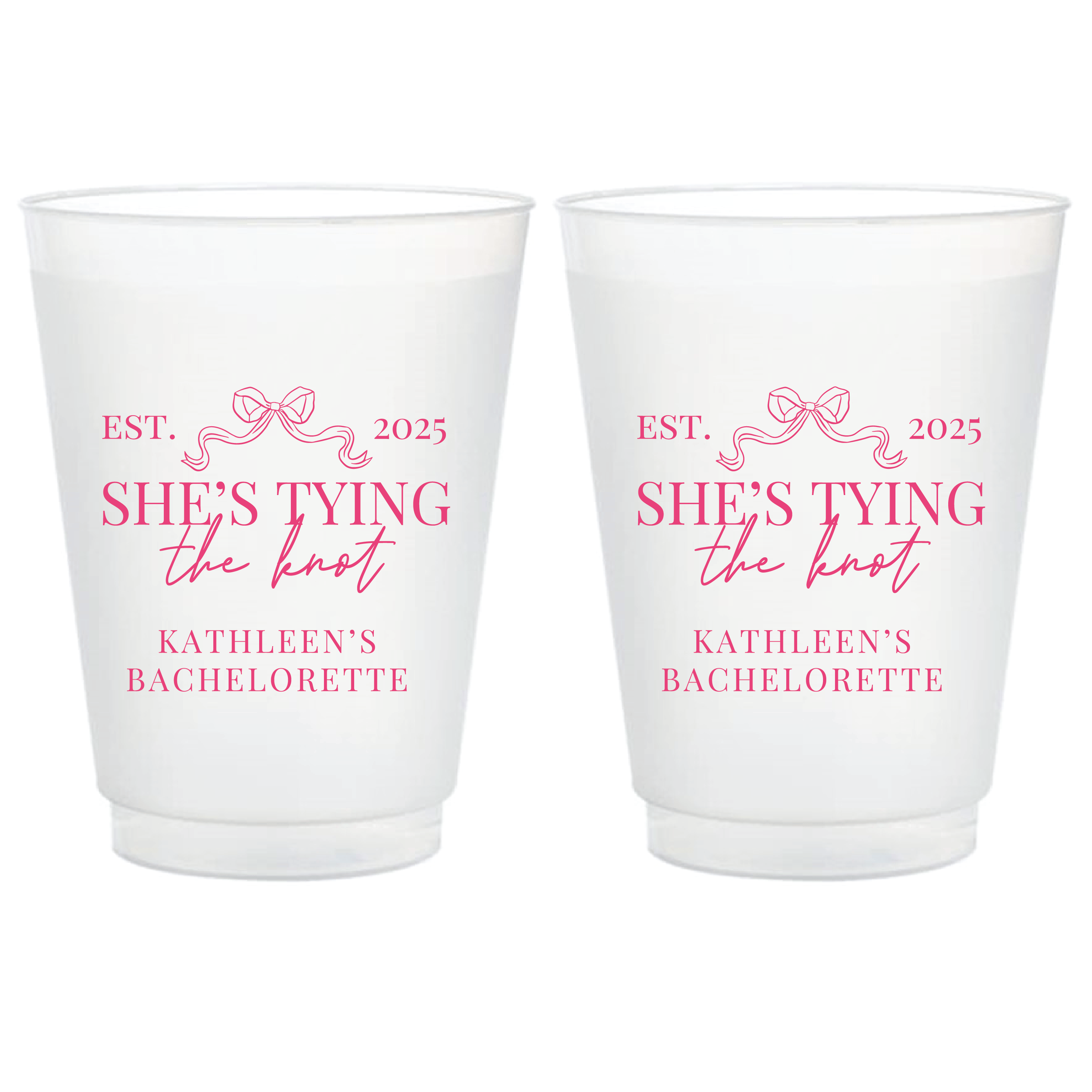 She's Tying The Knot Bachelorette Frosted Plastic Cups - Cup - Frosted