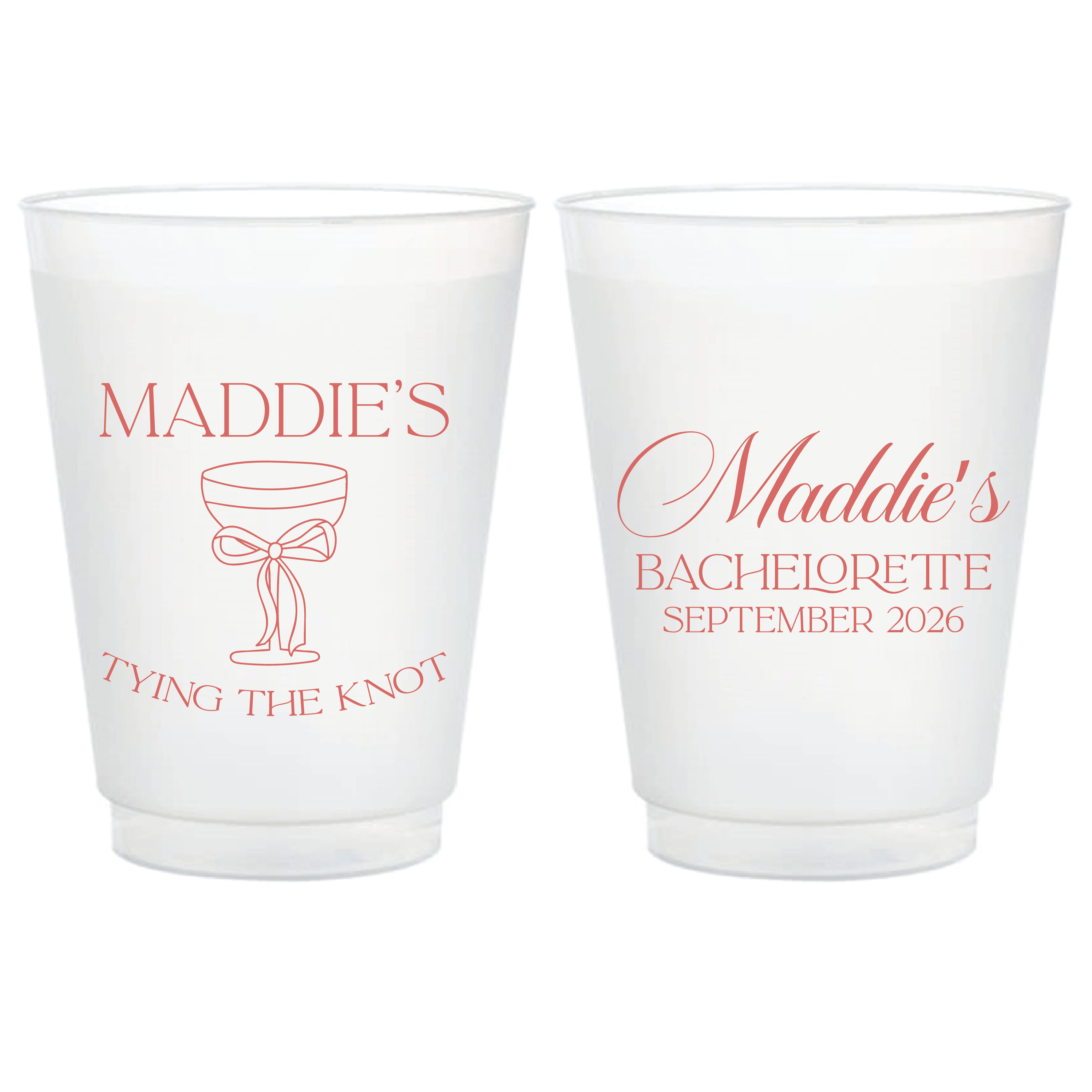 Tying The Knot Bachelorette Frosted Plastic Cups - Cup - Frosted