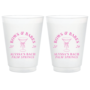Bows and Babes Bachelorette Frosted Plastic Cups