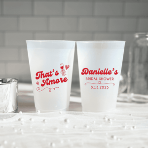 That's Amore Bridal Shower Frosted Plastic Cups
