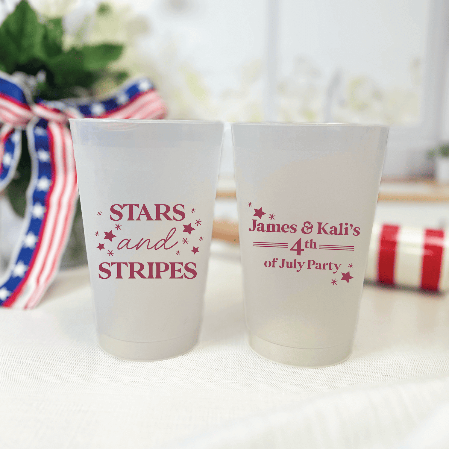 Stars and Stripes Frosted Shatterproof Cups