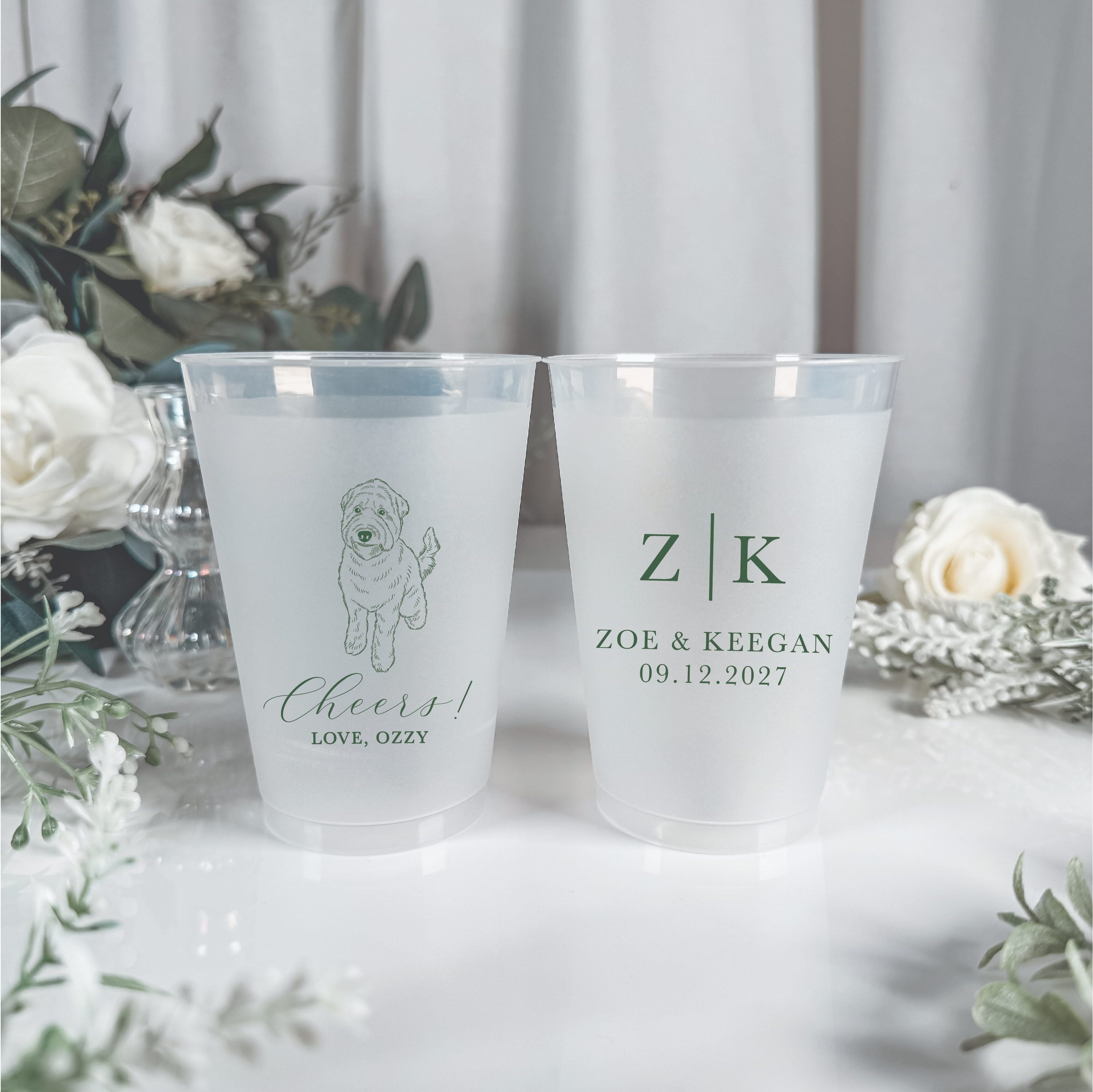 Custom Pet Frosted Cups for Wedding Receptions
