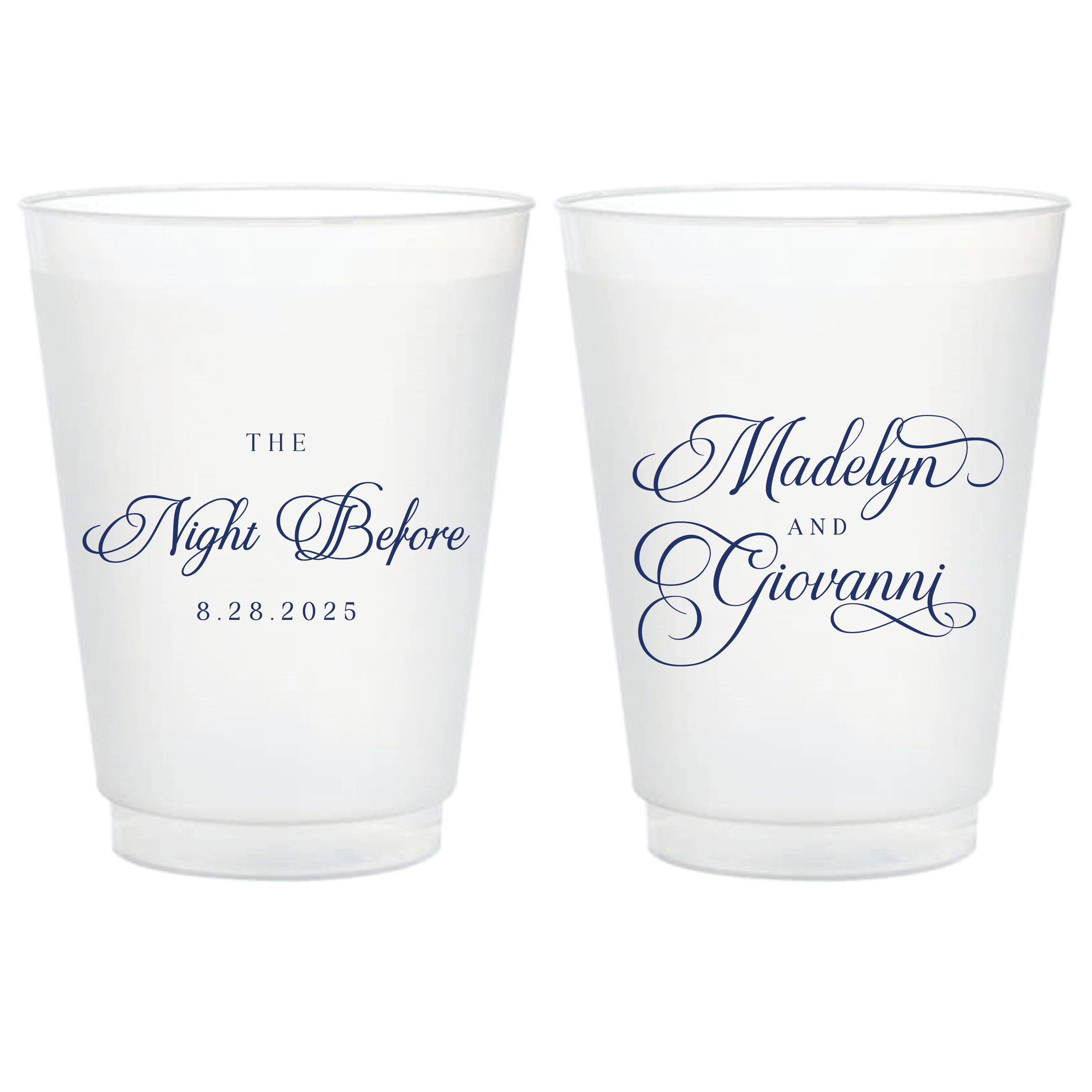 Elegant Night Before Wedding Rehearsal Frosted Cups