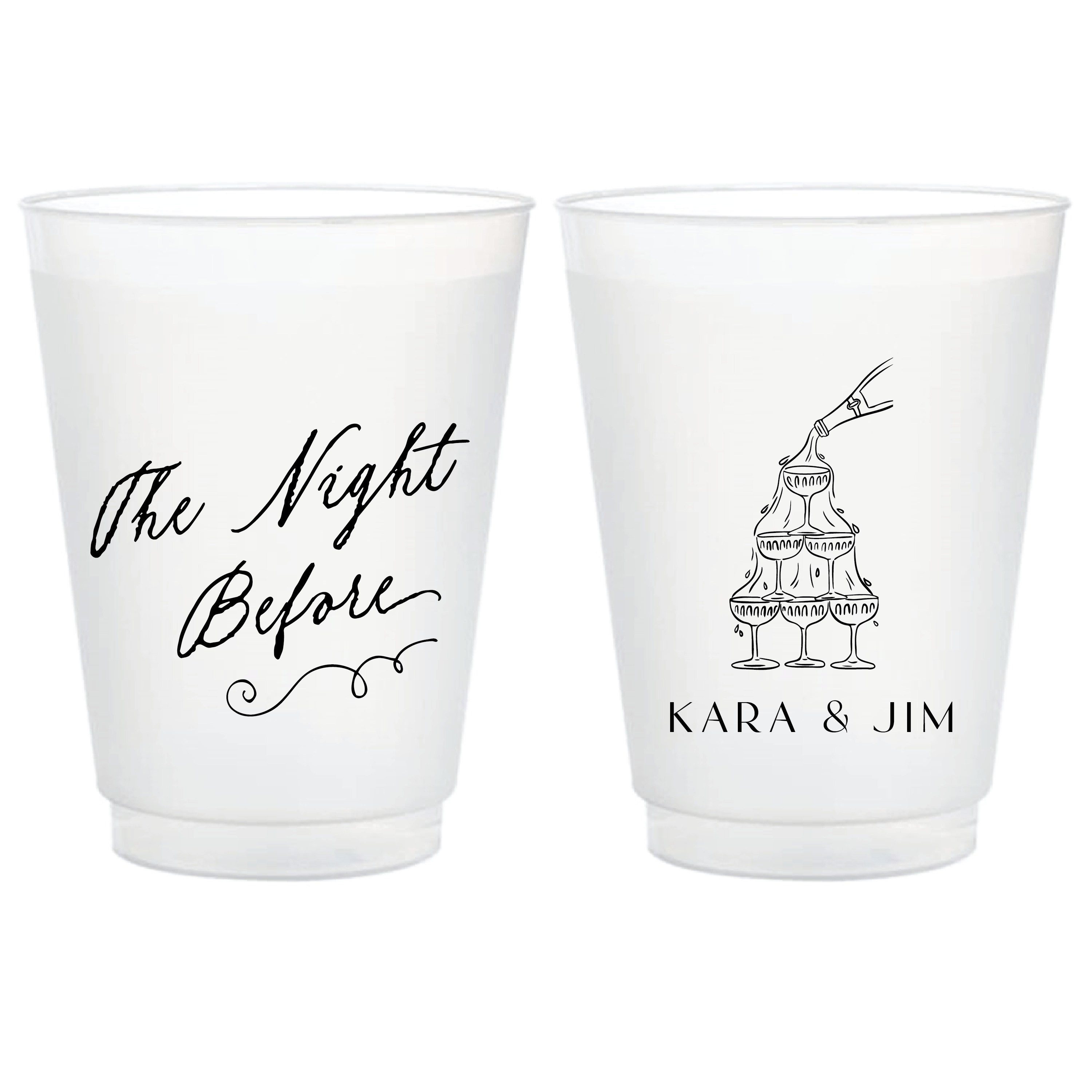 Sip the Night Before Wedding Frosted Shatterproof Cups