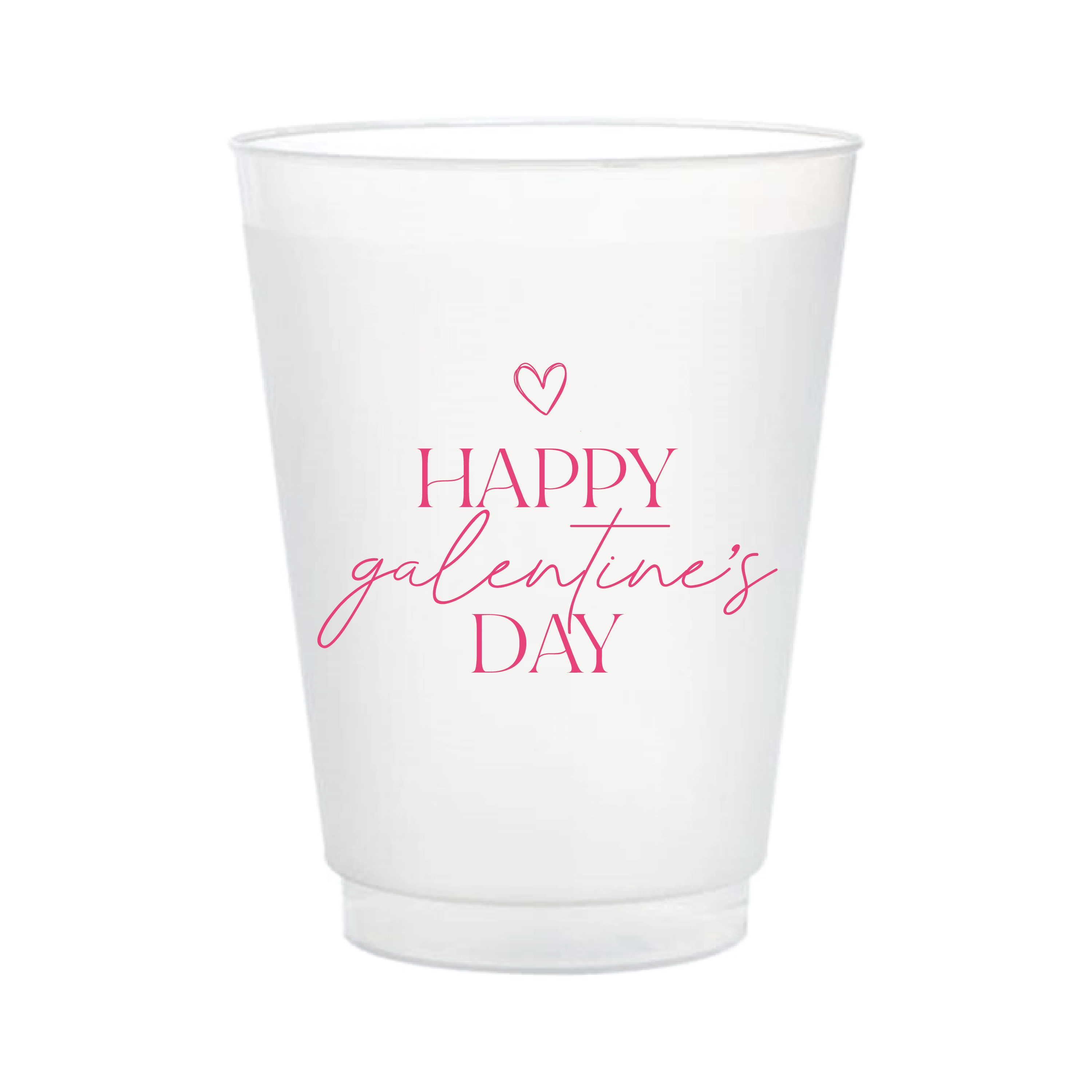 Happy Galentine's Day Frosted Plastic Cups - Cup - Frosted