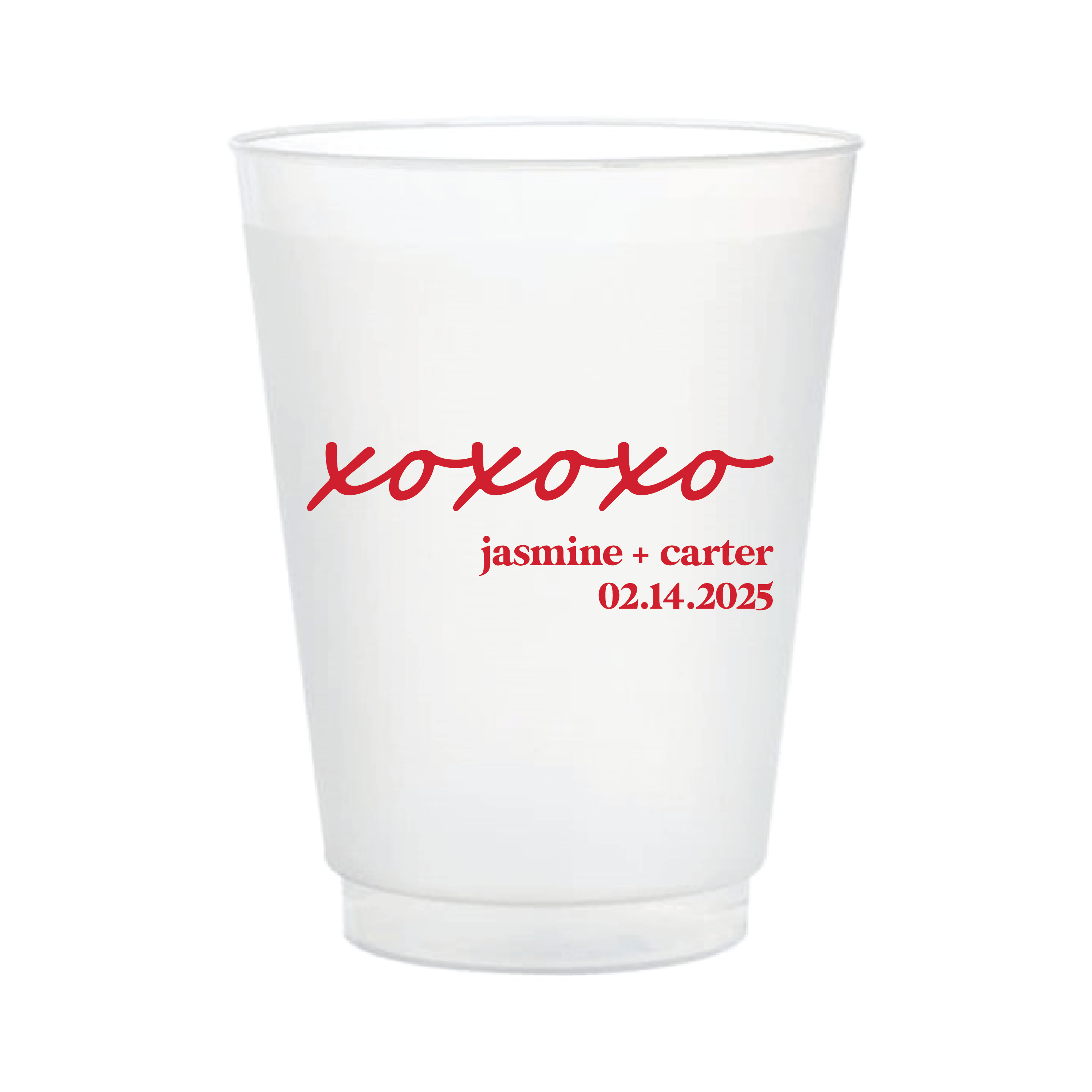 XoXo Valentine Wedding Frosted Plastic Cups - Cup - Frosted