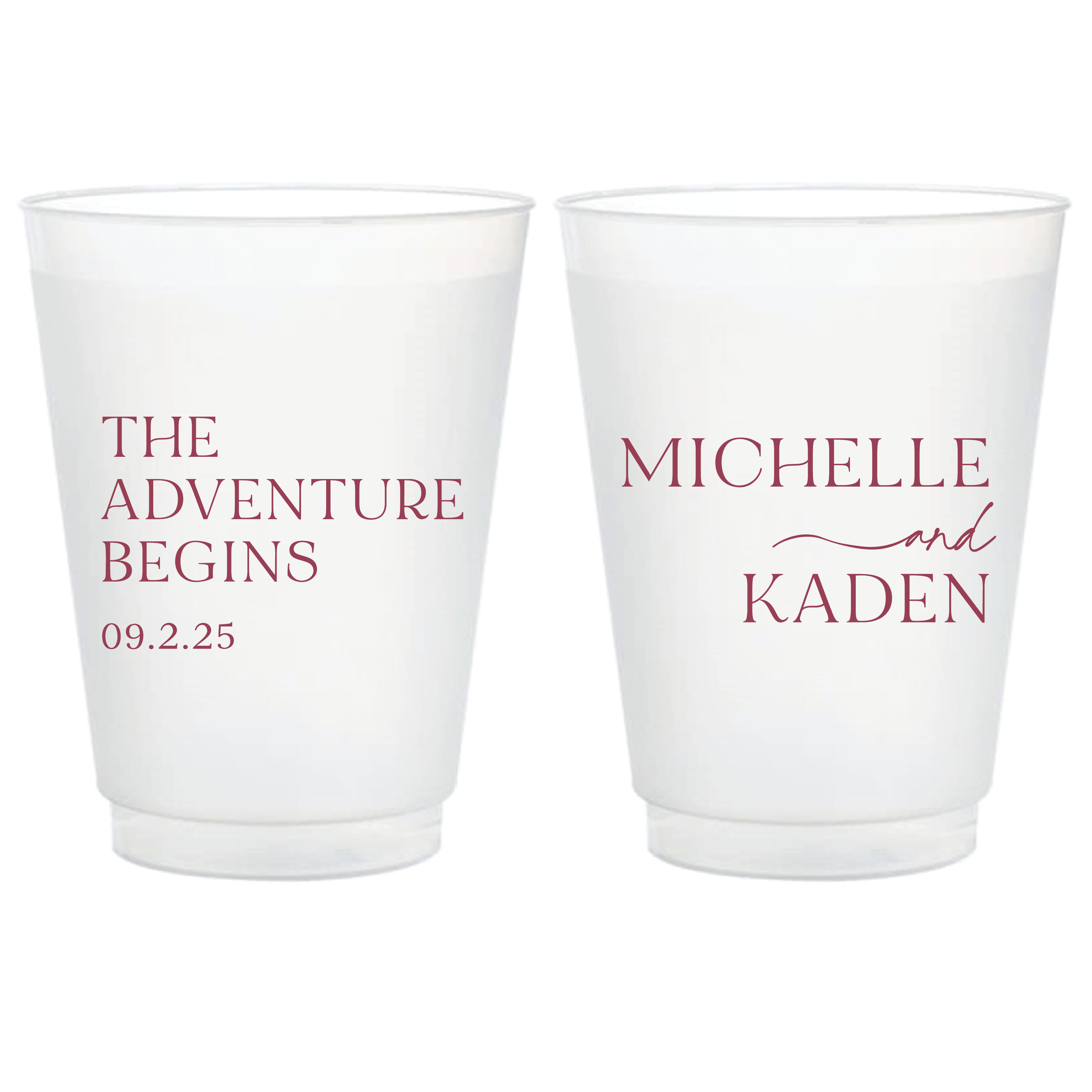The Adventure Begins Frosted Wedding Cups - Cup - Frosted