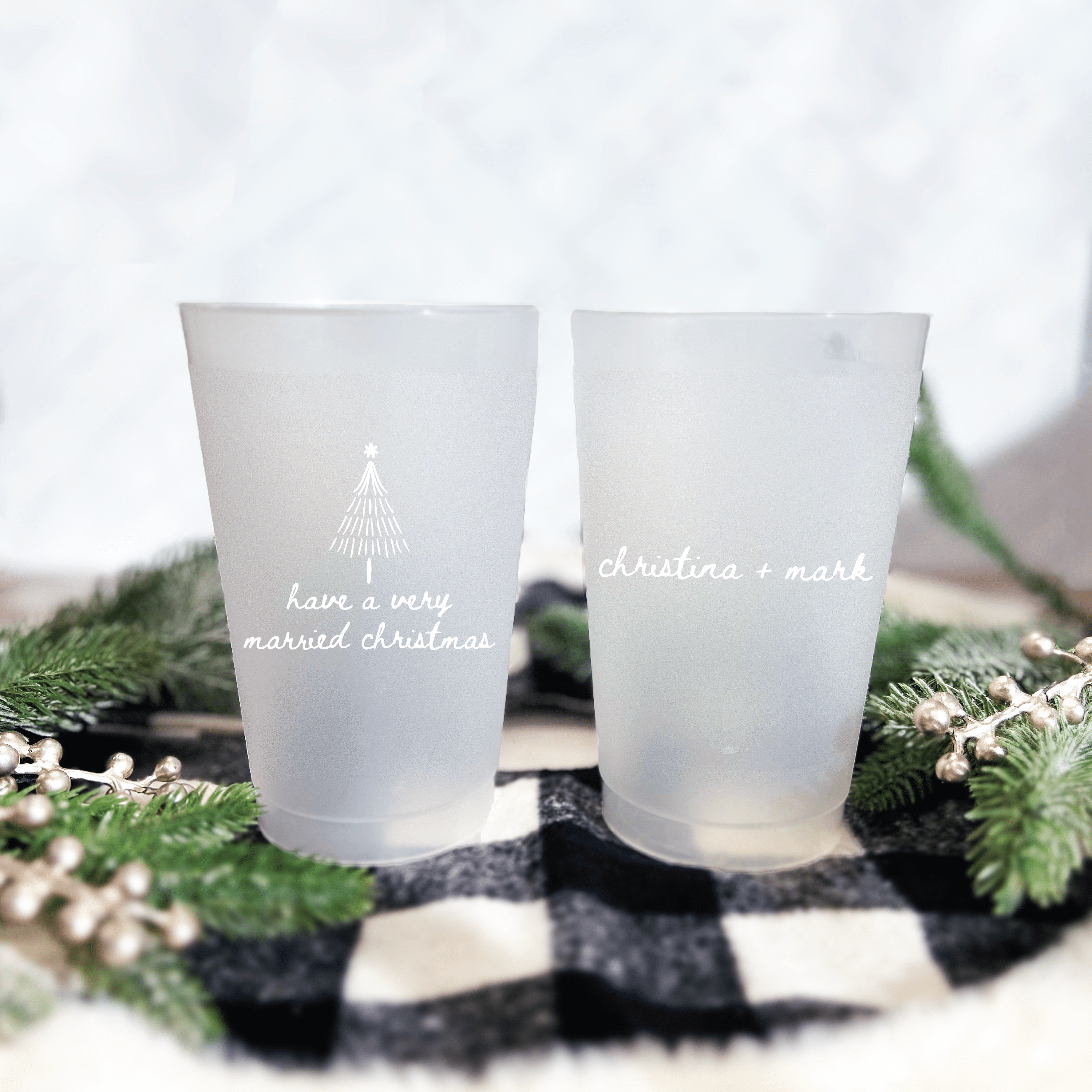 Have A Very Married Christmas Wedding Frosted Plastic Cups - Cup - Frosted