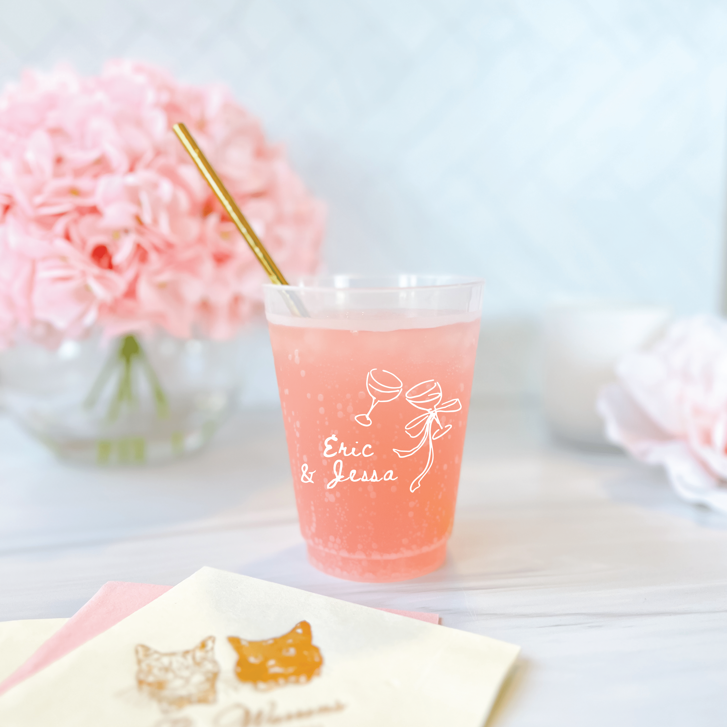 Toast To Forever Personalized Wedding Frosted Plastic Cups - Cup - Frosted
