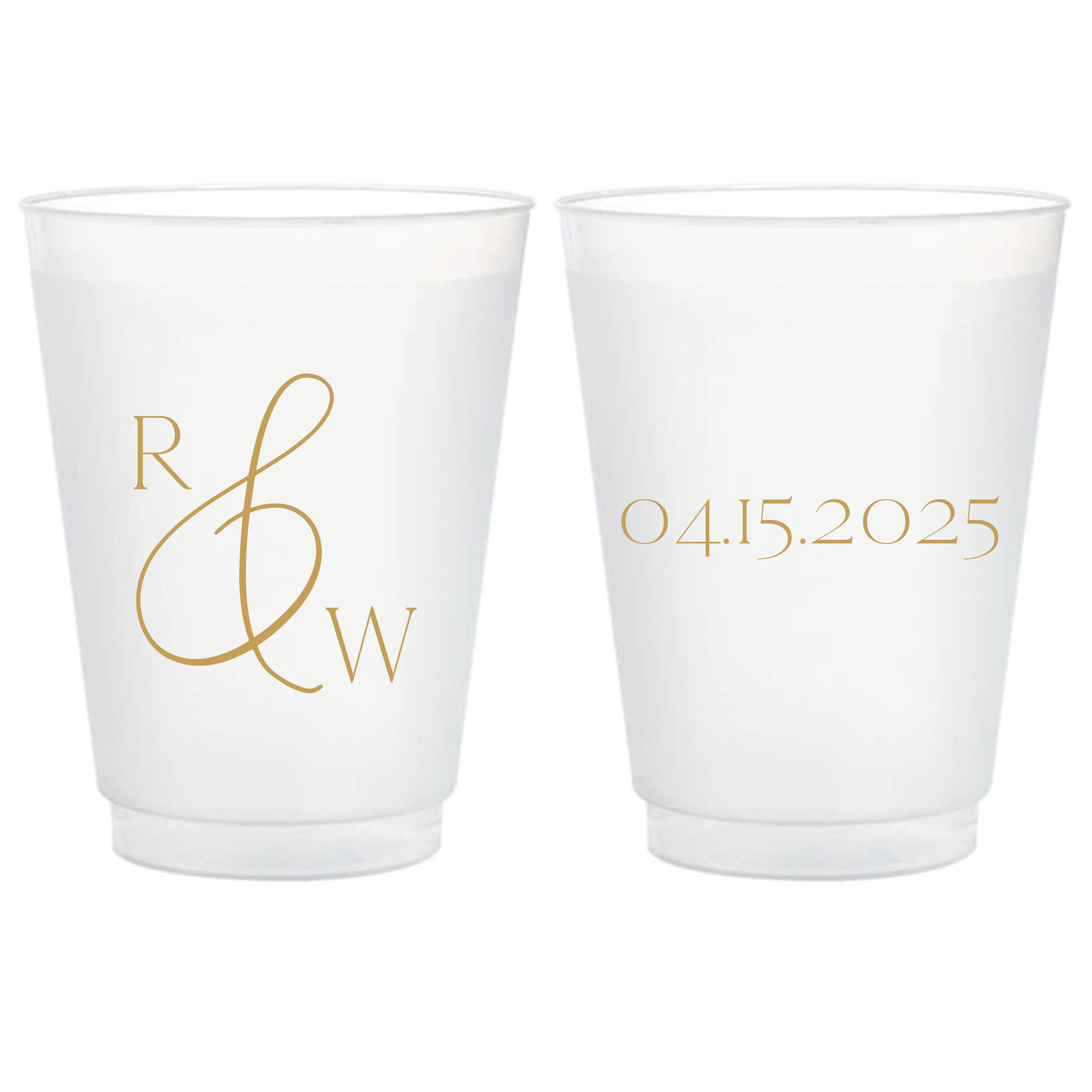 Monogrammed Wedding Cups - Cup - Frosted