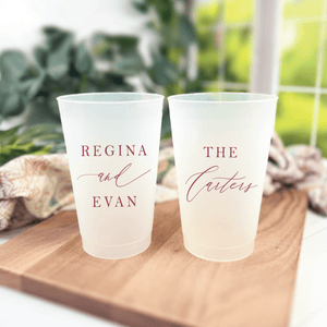 Personalized Frosted Wedding Cups