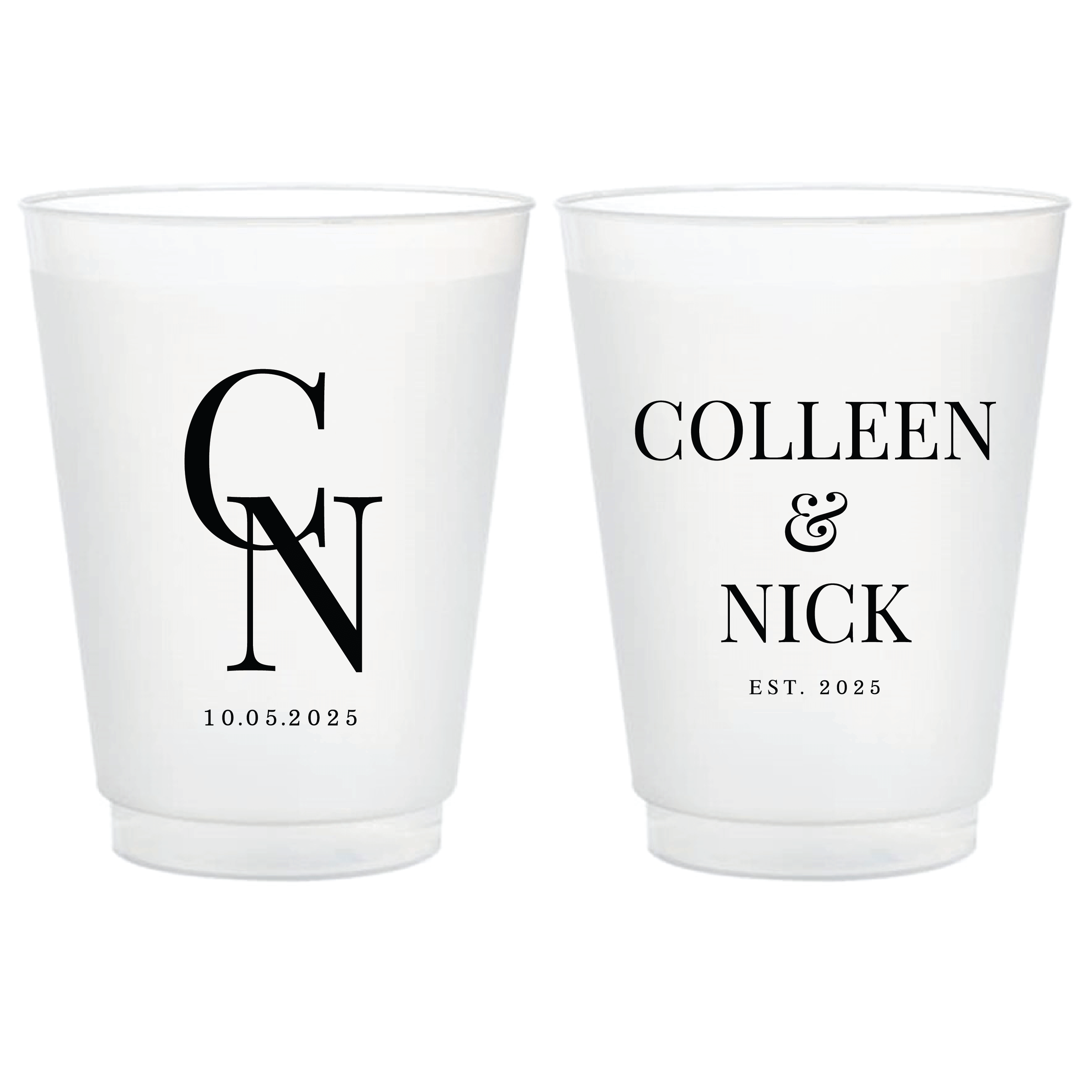 Custom Monogram Wedding Cups