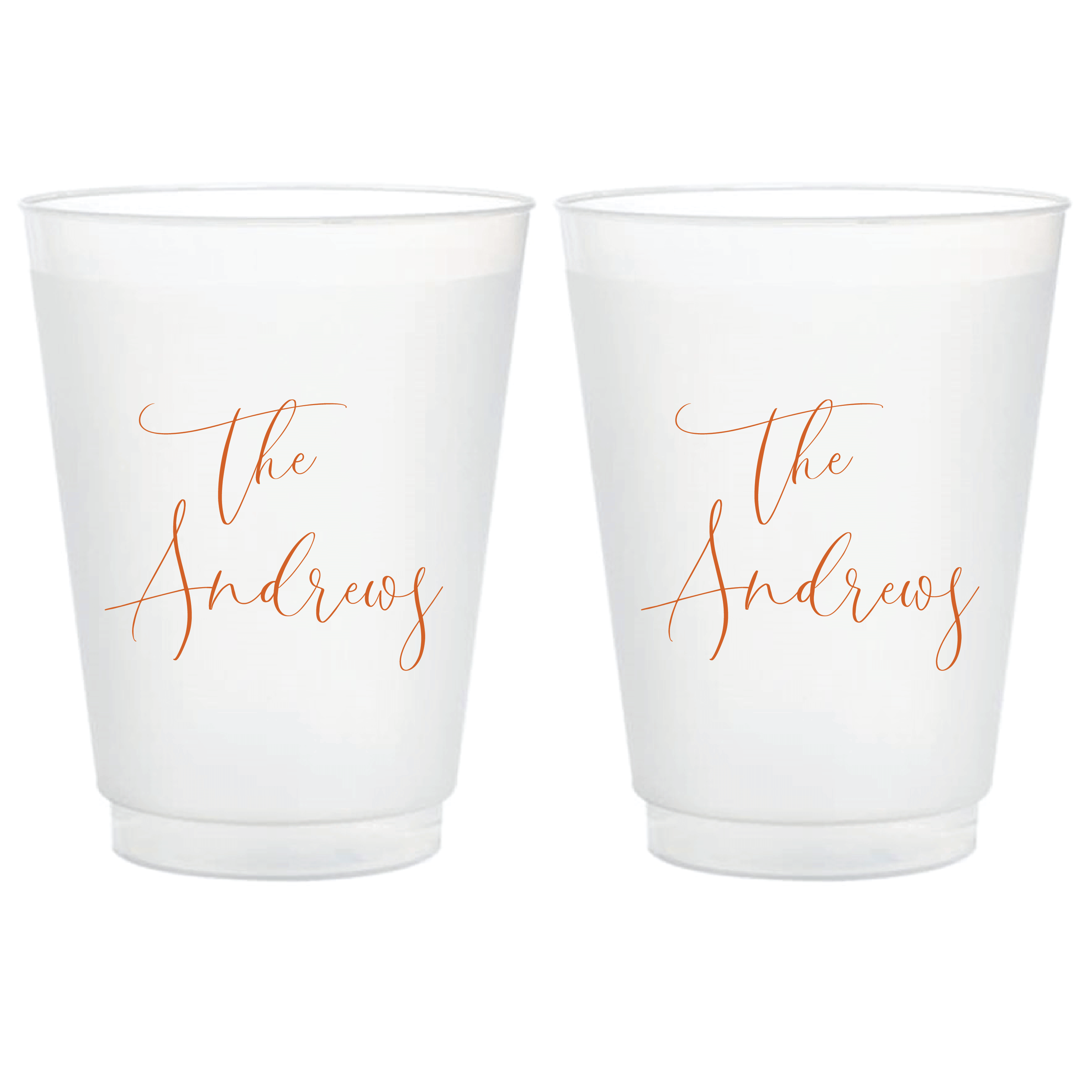 Custom Script Last Name Wedding Cups