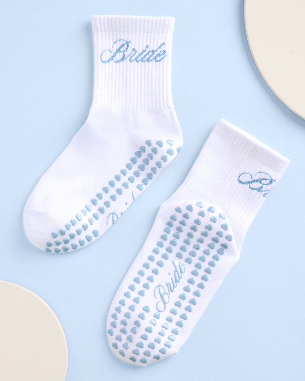 Bride Pilates Sock grippy crew sock — back view