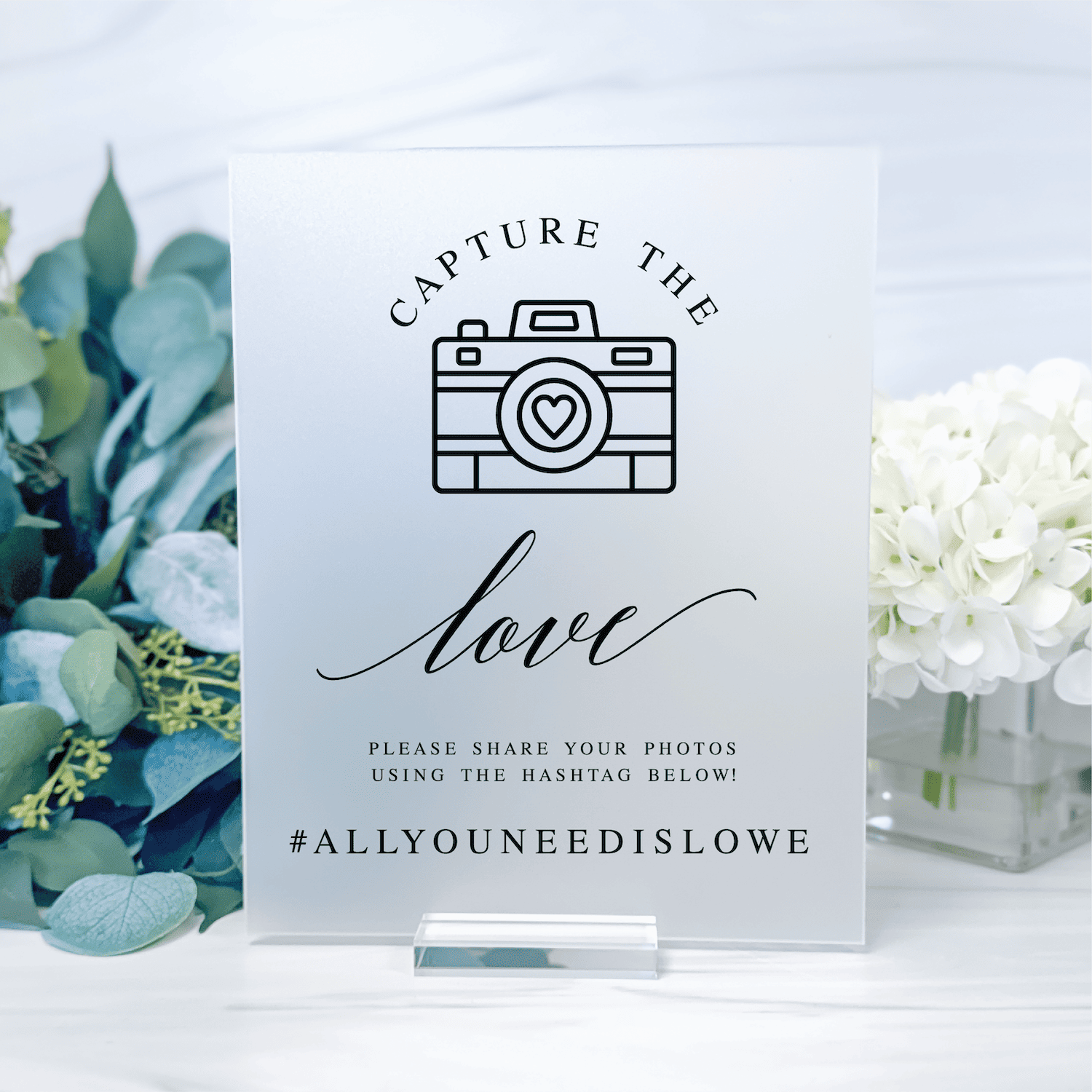 Capture the Love Hashtag Wedding Sign