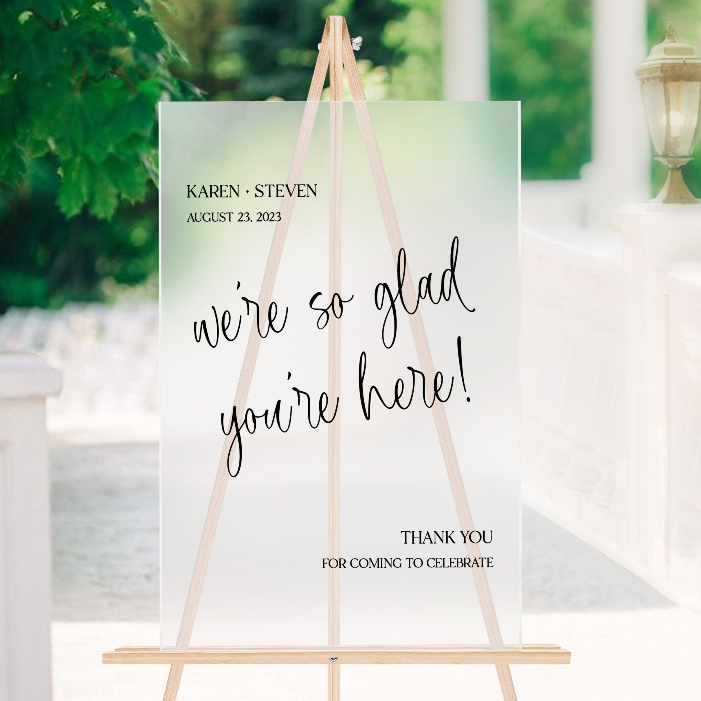 We're So Glad You're Here Wedding Ceremony Sign - Welcome Sign