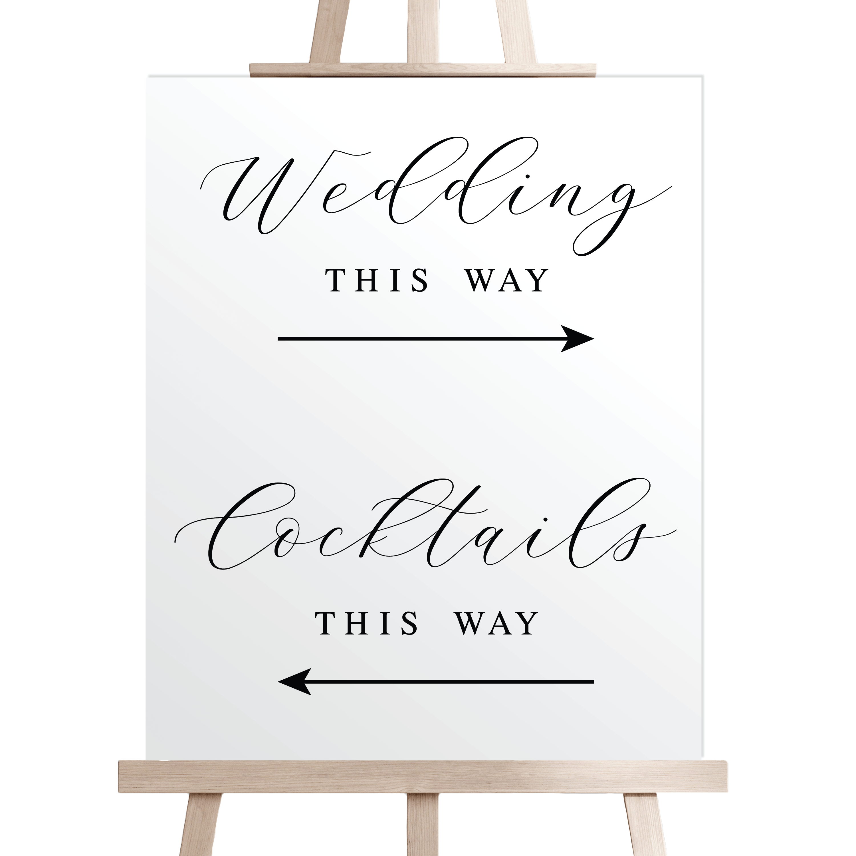 Wedding & Cocktails Directional Ceremony Sign - Welcome Sign