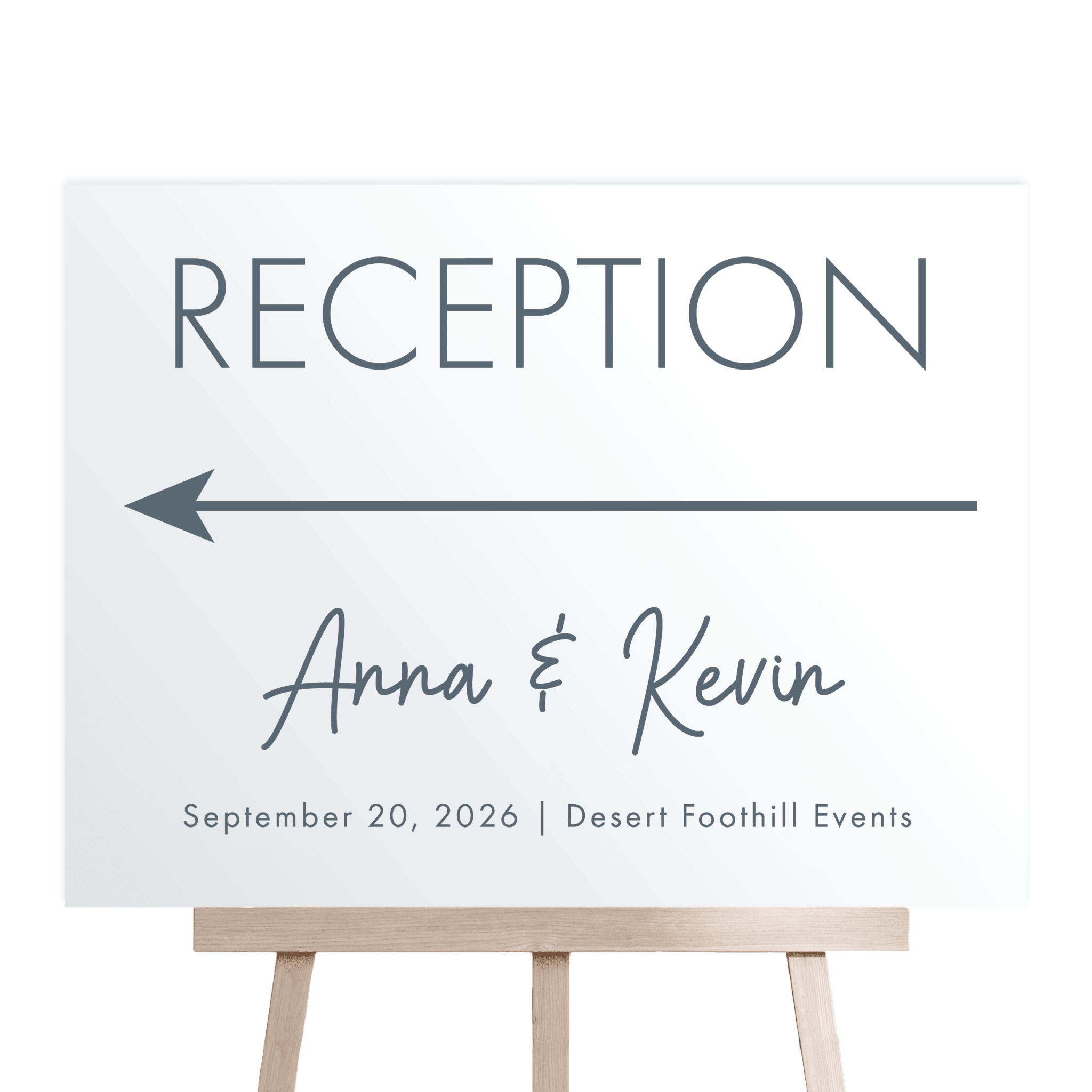 Modern Reception Directional Wedding Ceremony Sign - Welcome Sign