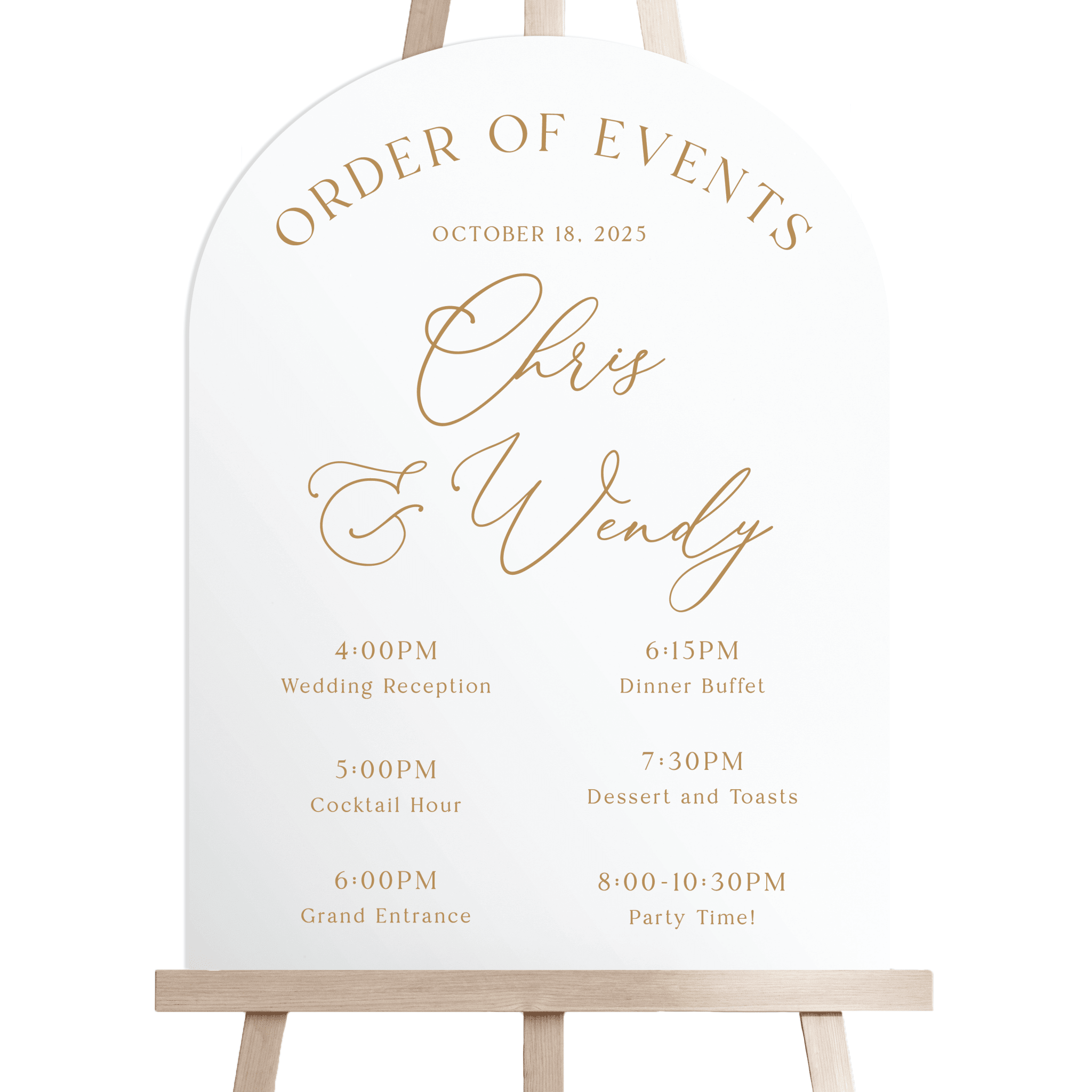 Modern Order of Events Sign - Welcome Sign
