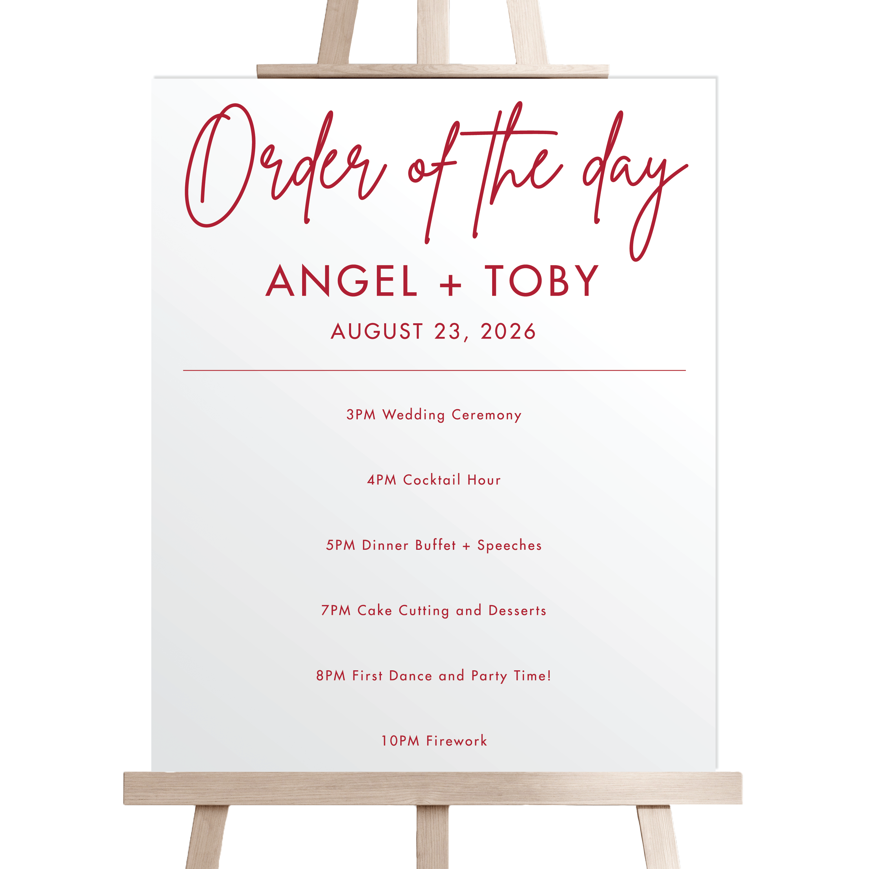 Modern Order of The Day Welcome Sign - Welcome Sign