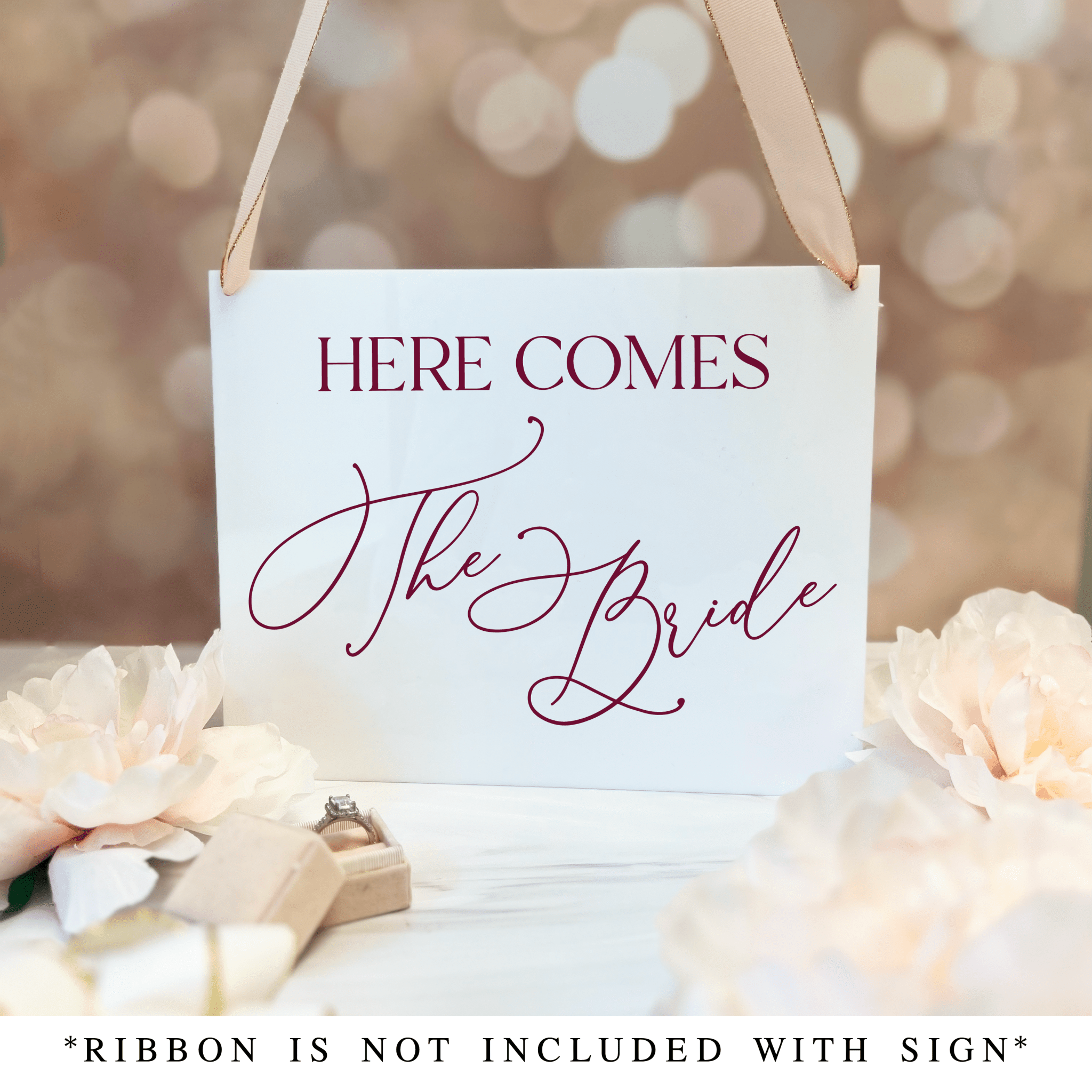 Here Comes The Bride Acrylic Wedding Sign - Table Signs