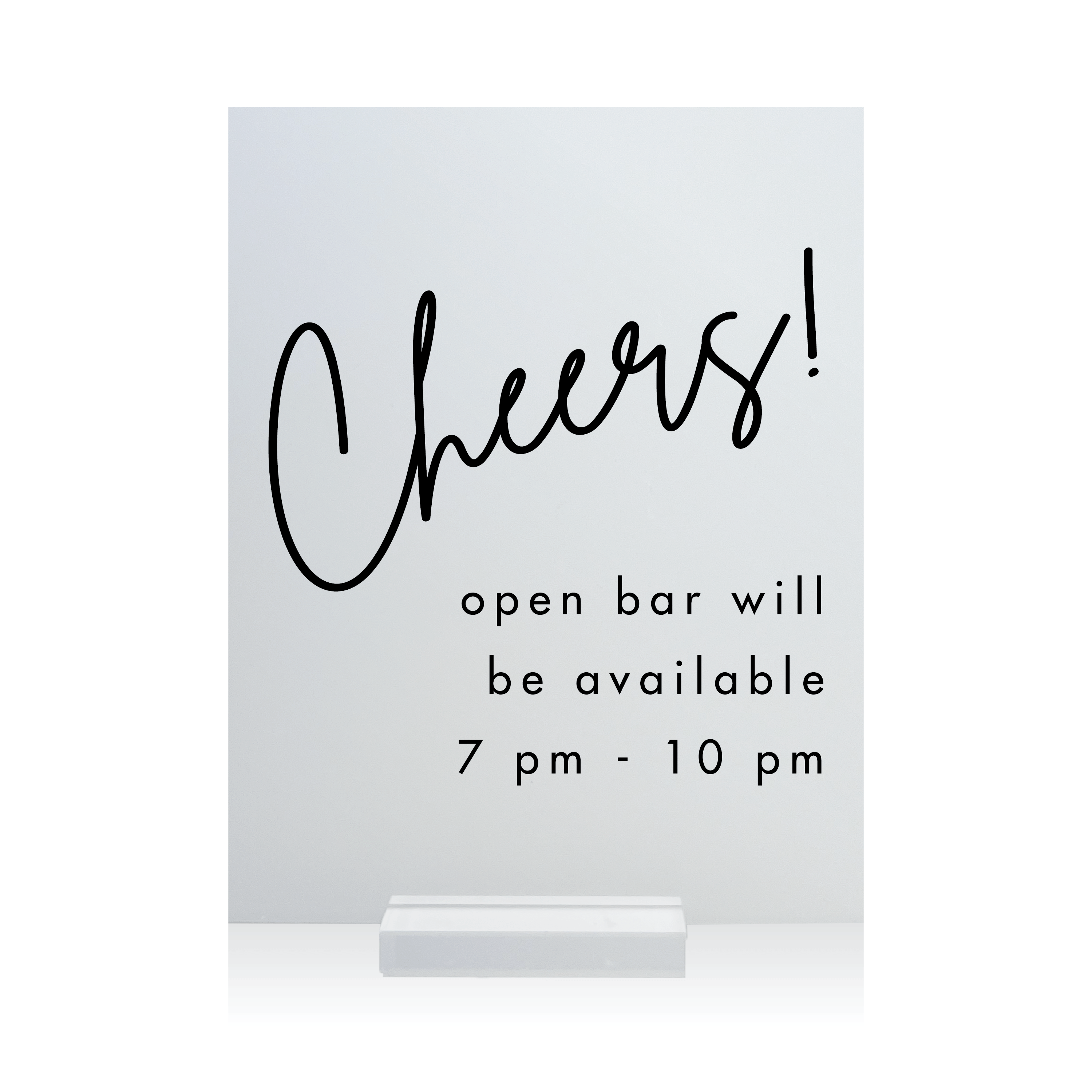 Open Bar Wedding Sign - Table Signs