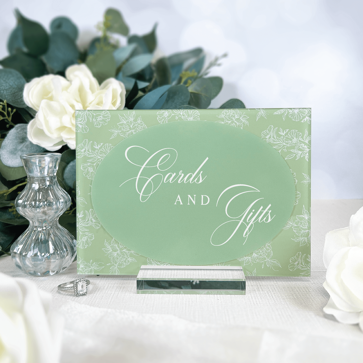 Toile Floral Chinoiserie Cards and Gifts Acrylic Sign