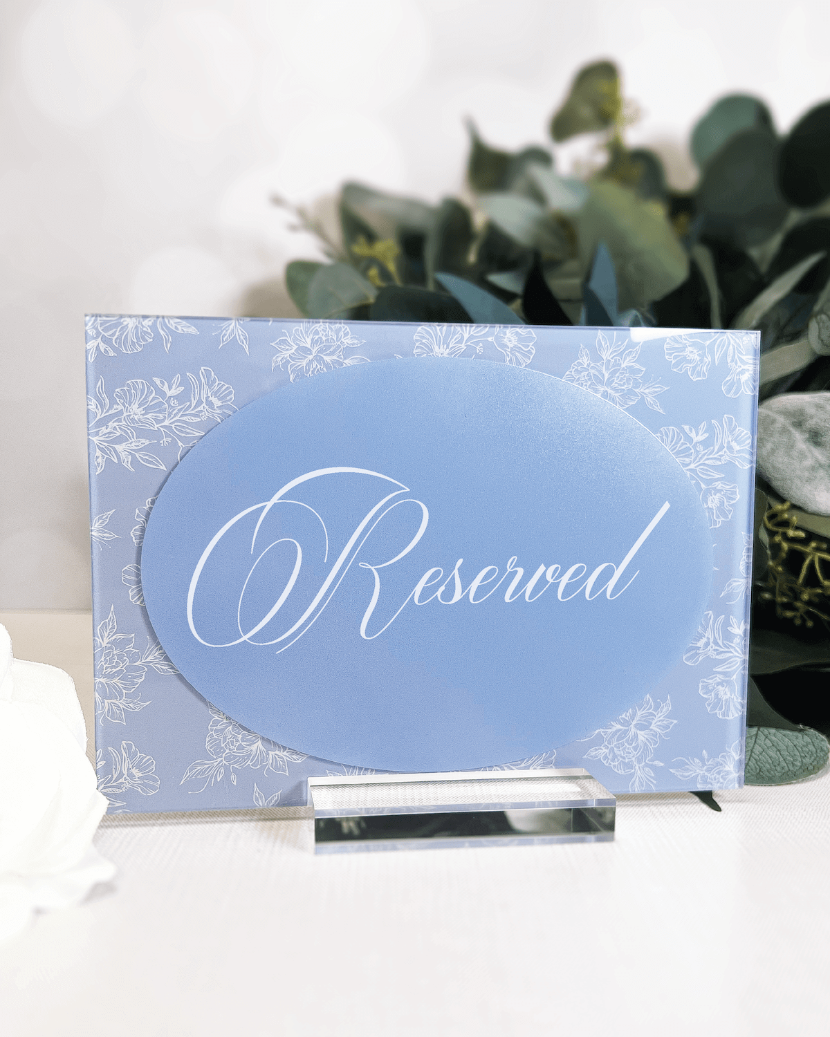 Toile Floral Chinoiserie Reserved Acrylic Sign