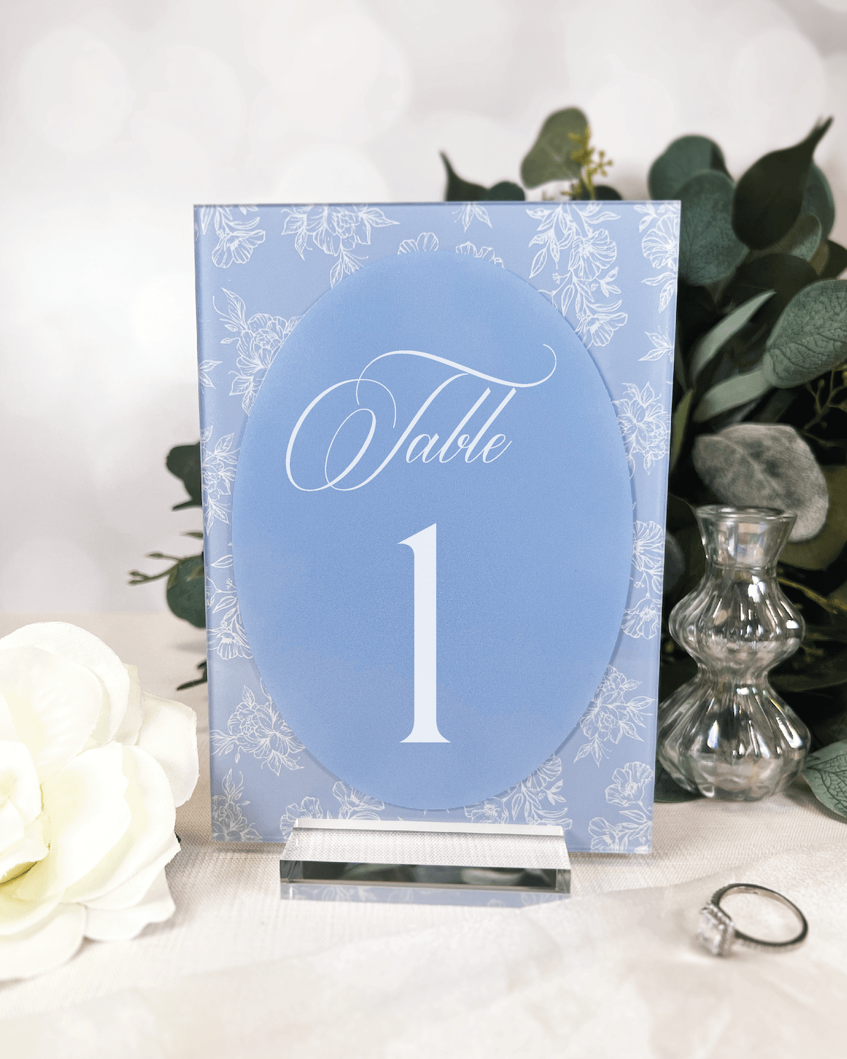 Toile Floral Chinoiserie Acrylic Table Numbers