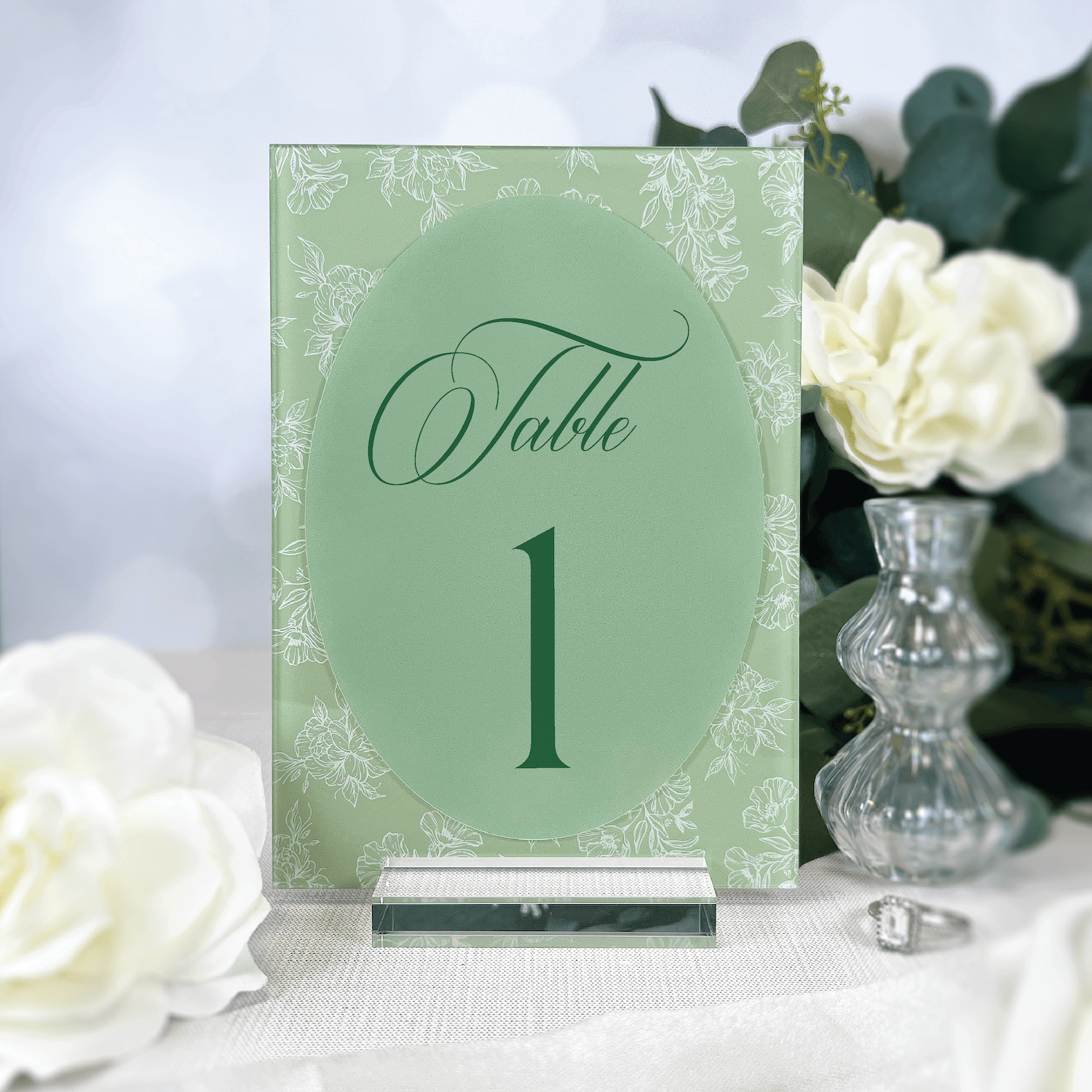 Toile Floral Chinoiserie Acrylic Table Numbers