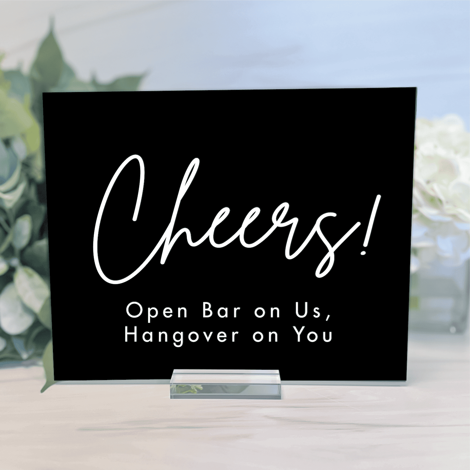 Cheers! Acrylic Wedding Bar Sign