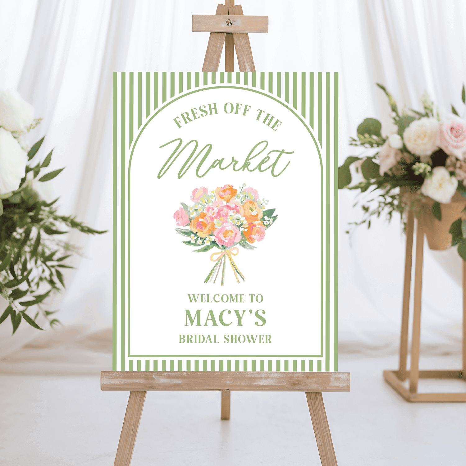 Fresh Off The Market Bridal Shower Welcome Sign