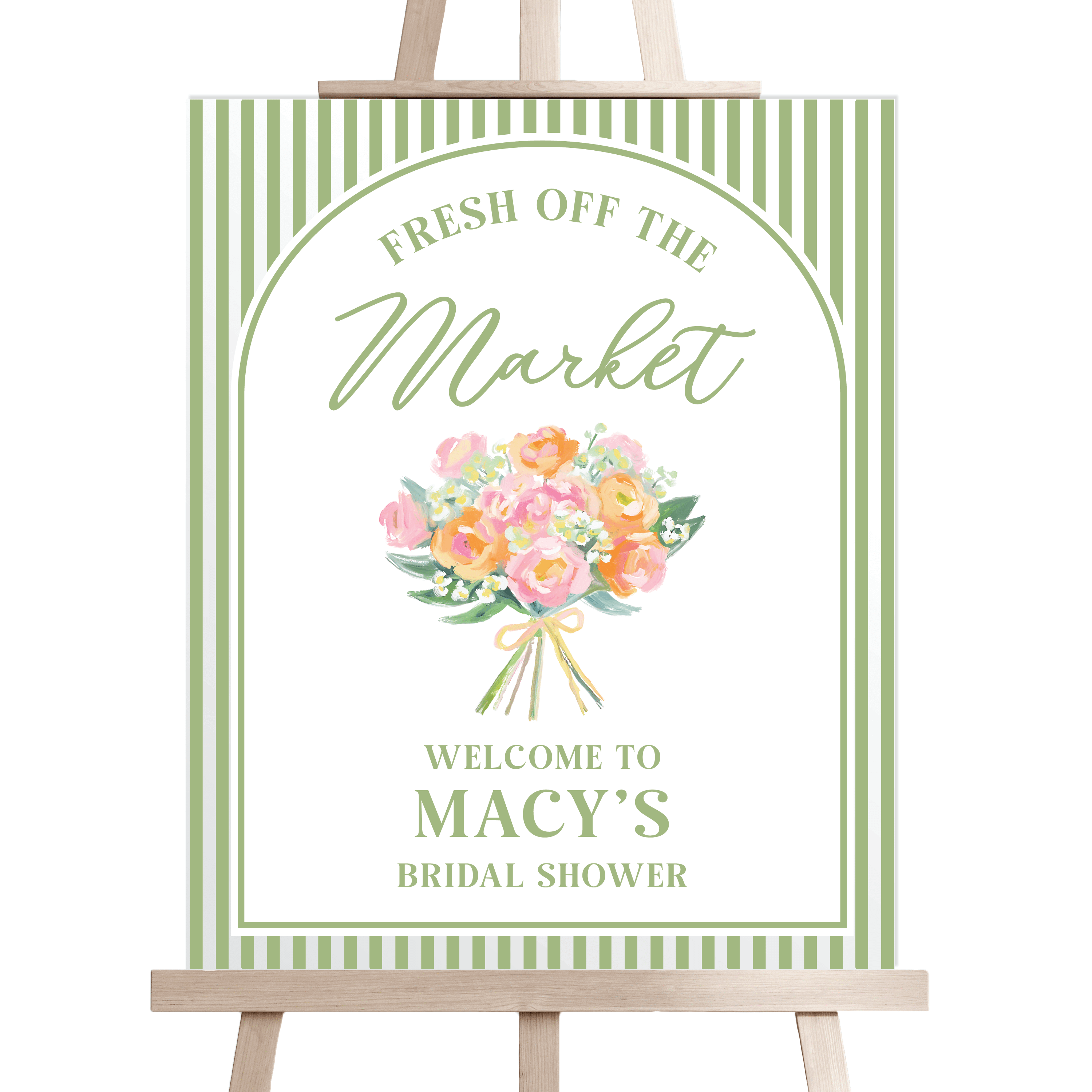 Fresh Off The Market Bridal Shower Welcome Sign