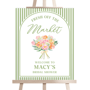 Fresh Off The Market Bridal Shower Welcome Sign
