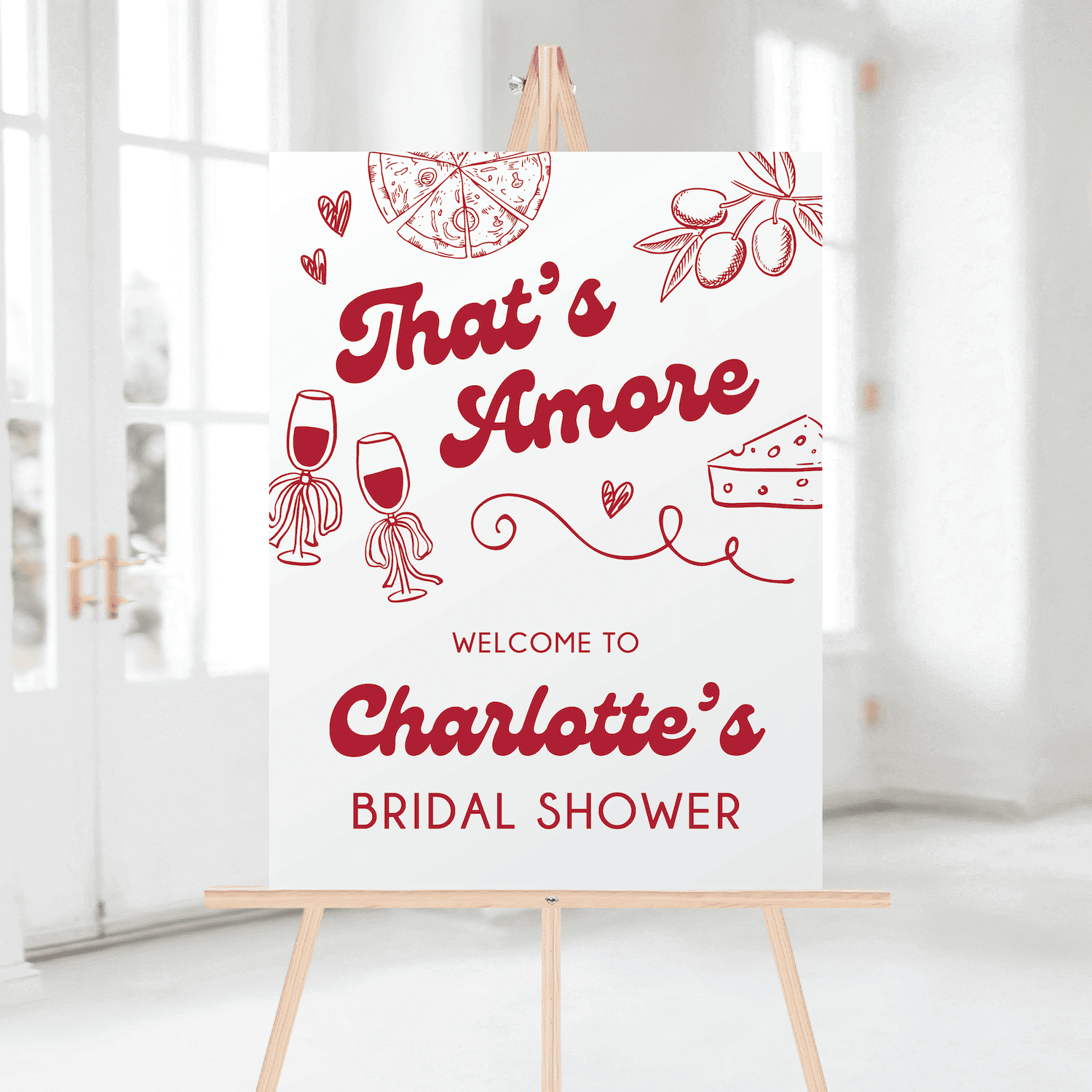That's Amore Bridal Shower Welcome Sign
