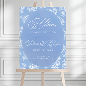 Toile Floral Chinoiserie Wedding Welcome Sign