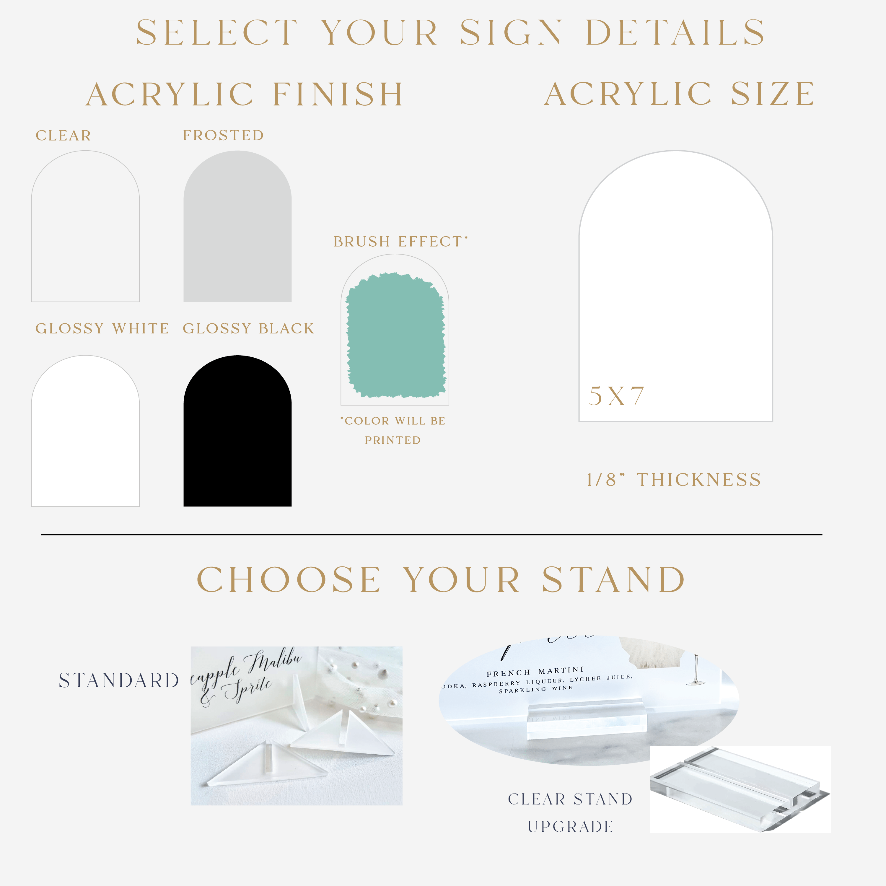 Retro Arched Acrylic Table Numbers - Table Numbers