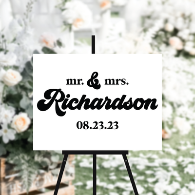 Mr. & Mrs. Last Name Wedding Welcome Sign