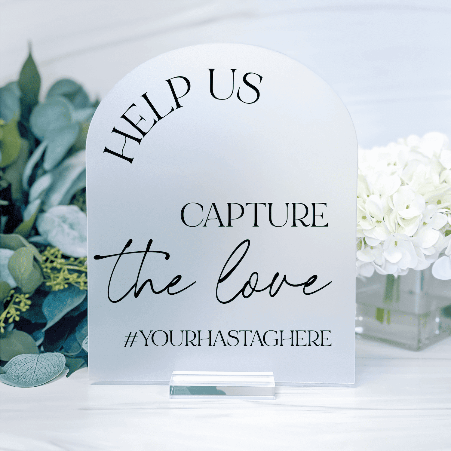 Photo Hashtag Acrylic Table Sign