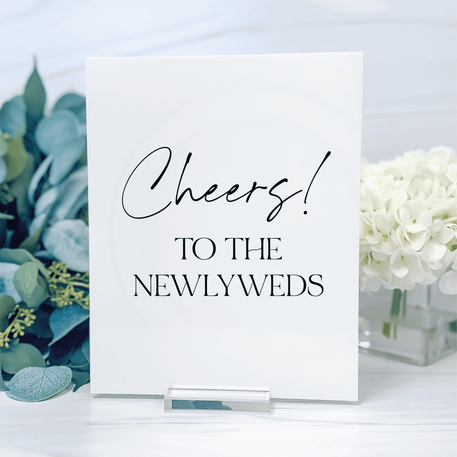 Cheers To The Newlyweds Acrylic Wedding Sign