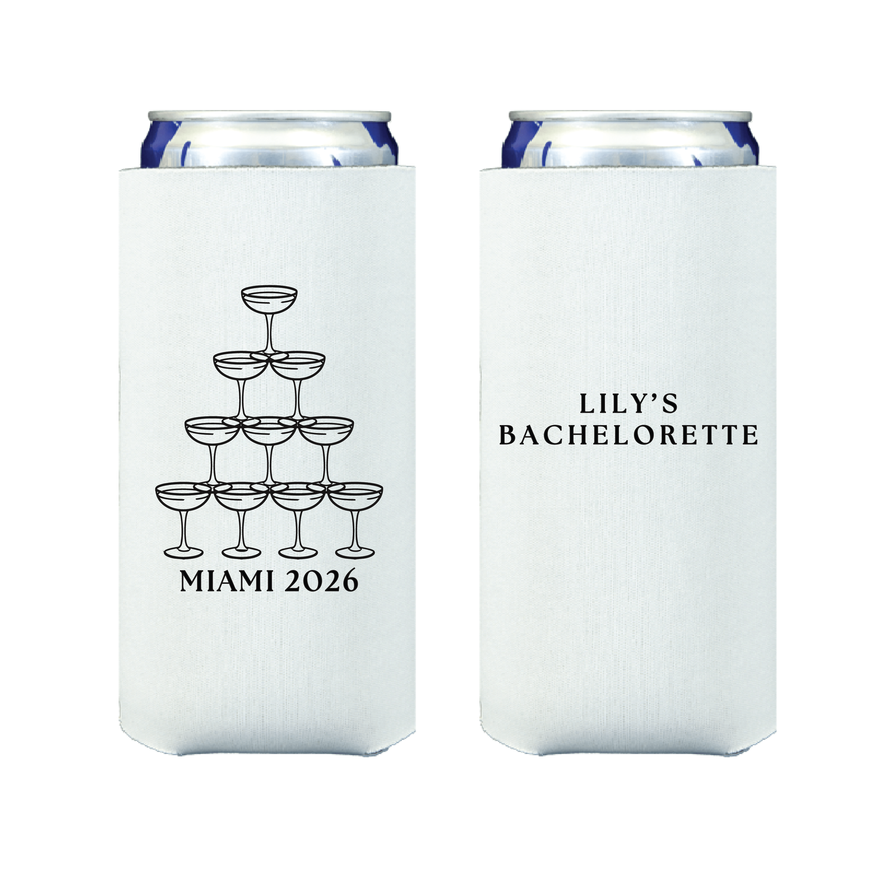 Champagne Tower Bachelorette Slim Can Cooler - Can Cooler - Slim