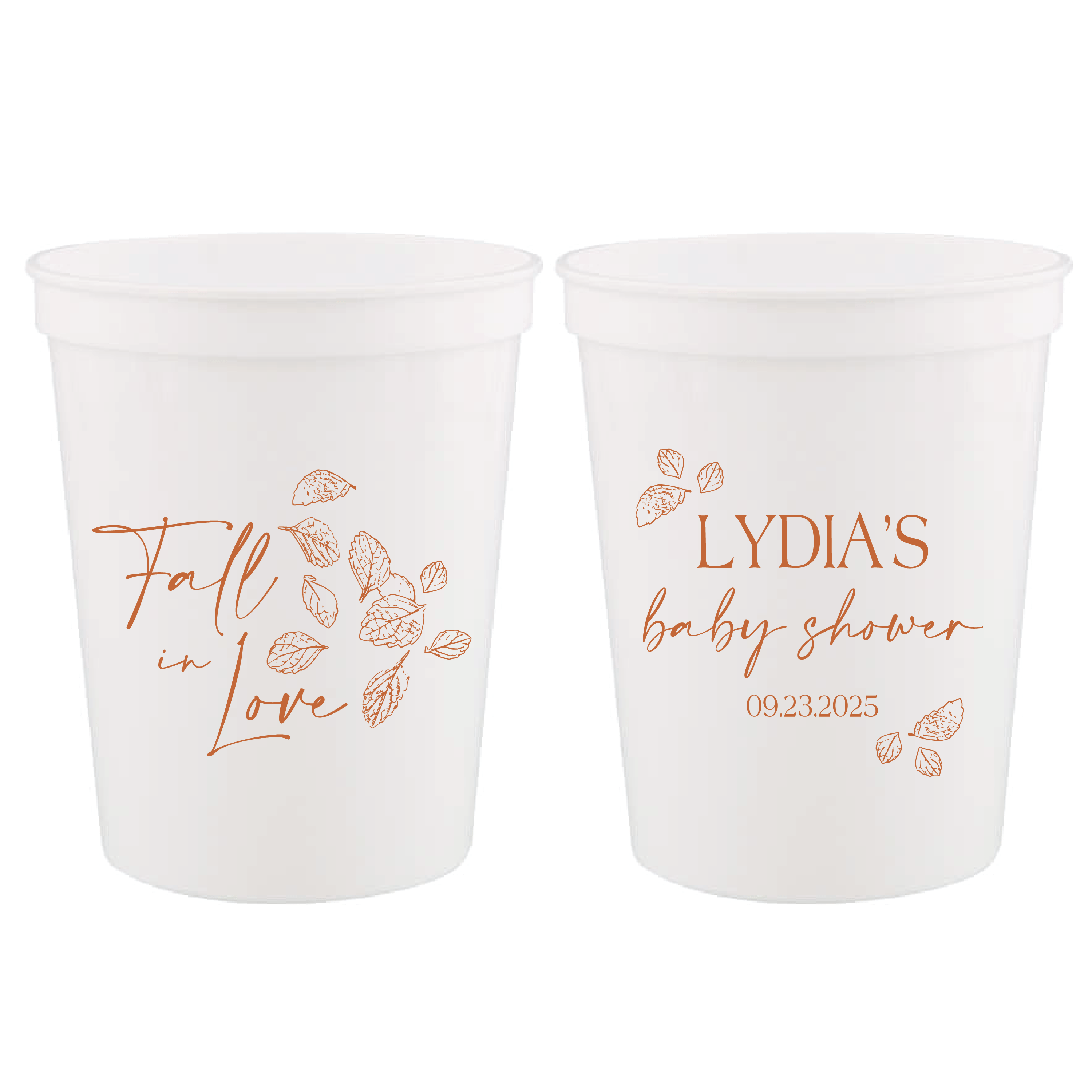 Fall in Love Personalized Baby Shower Stadium Cups - Cup - Stadium