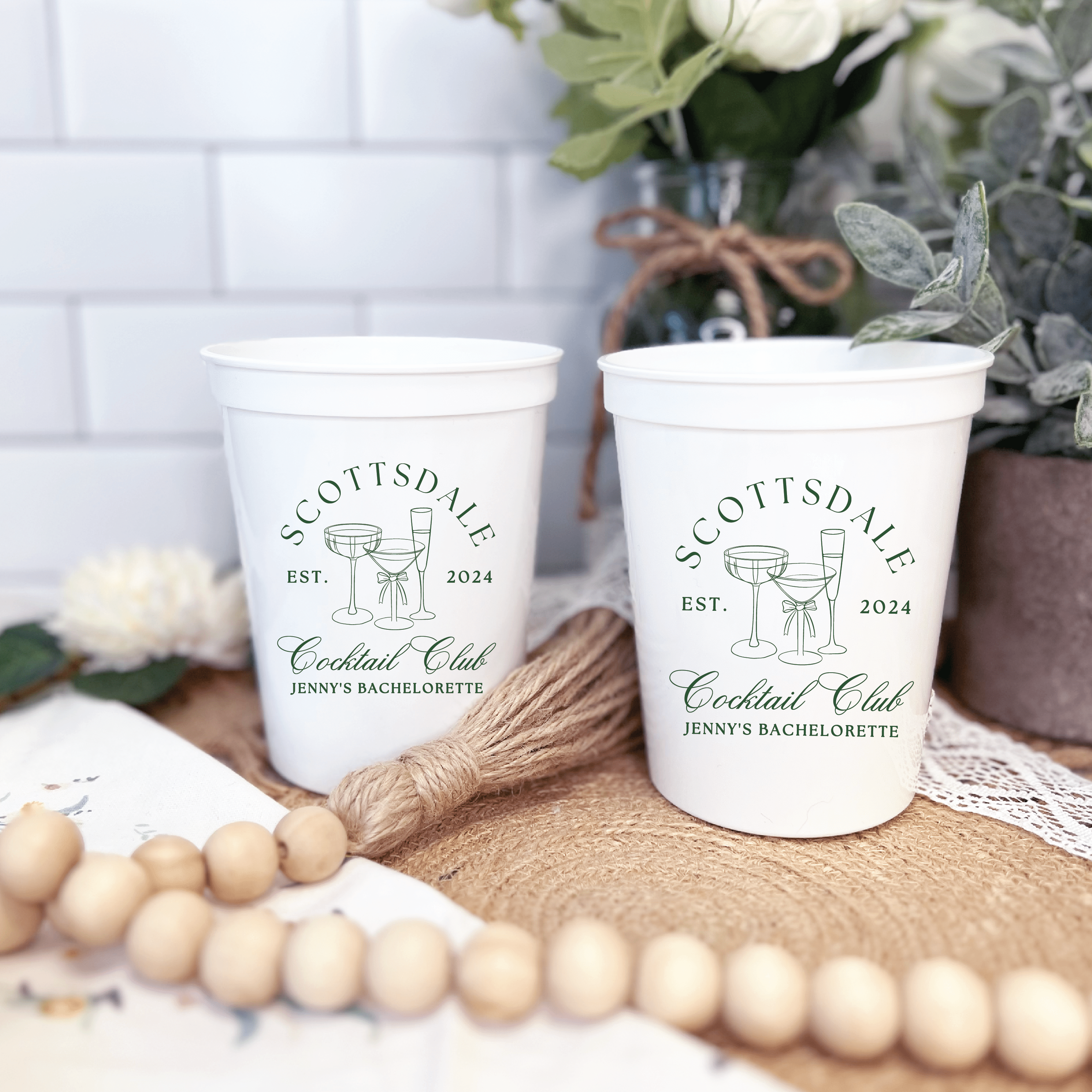 Custom Location Cocktail Club Bachelorette Stadium Cups - Cups - Stadium - Bachelorette